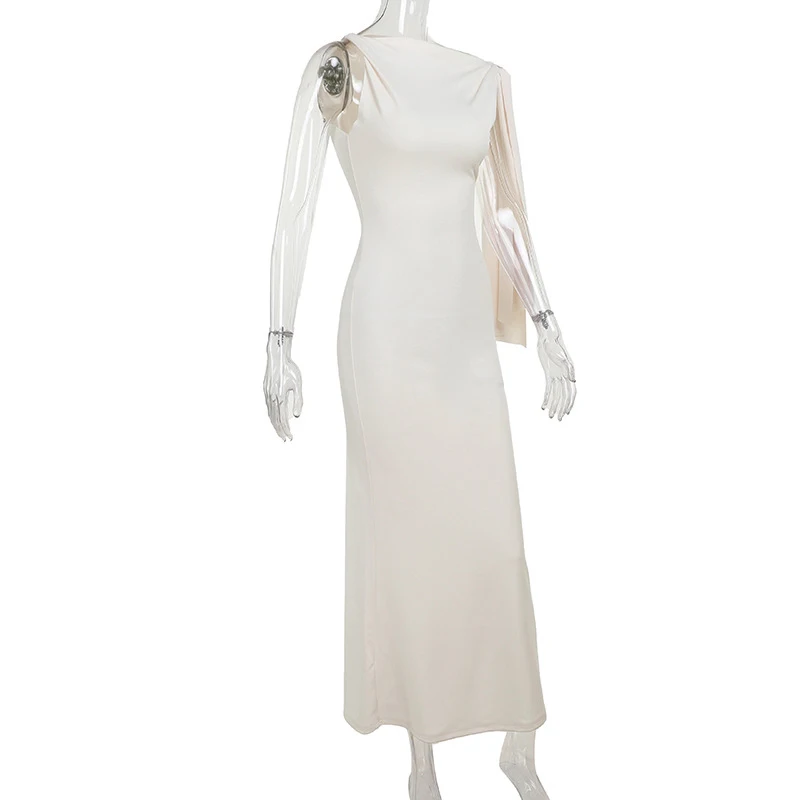 Women's Hot Sweetheart Long Dress New Fashion Asymmetric Temperament Slim Package Hip Simple Tie Dresses