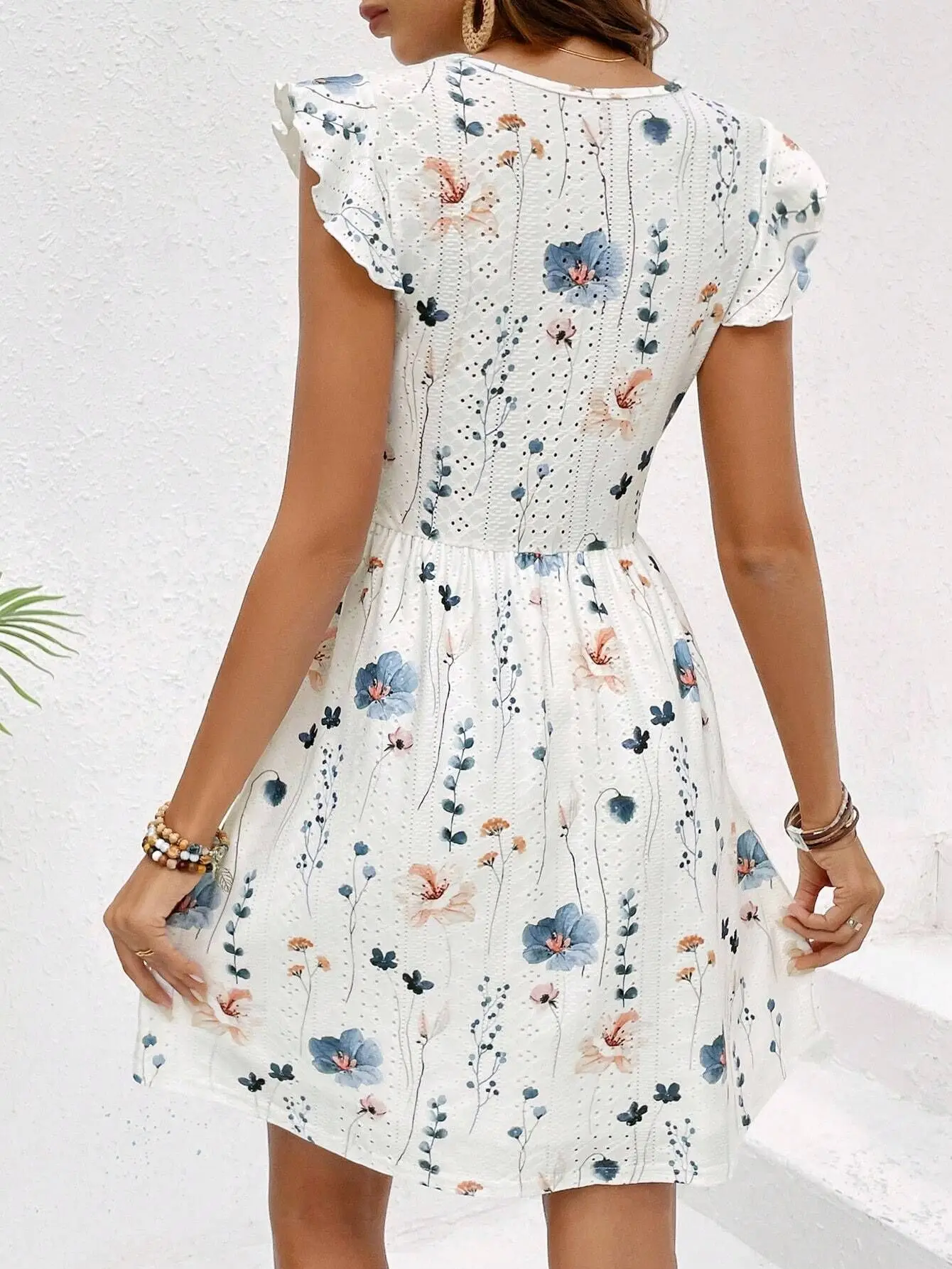 Summer Elegant Lace Mini Dress Women 2025 Fashion Sleevelesss A-line Floral Print V-neck Short Dresses Casual