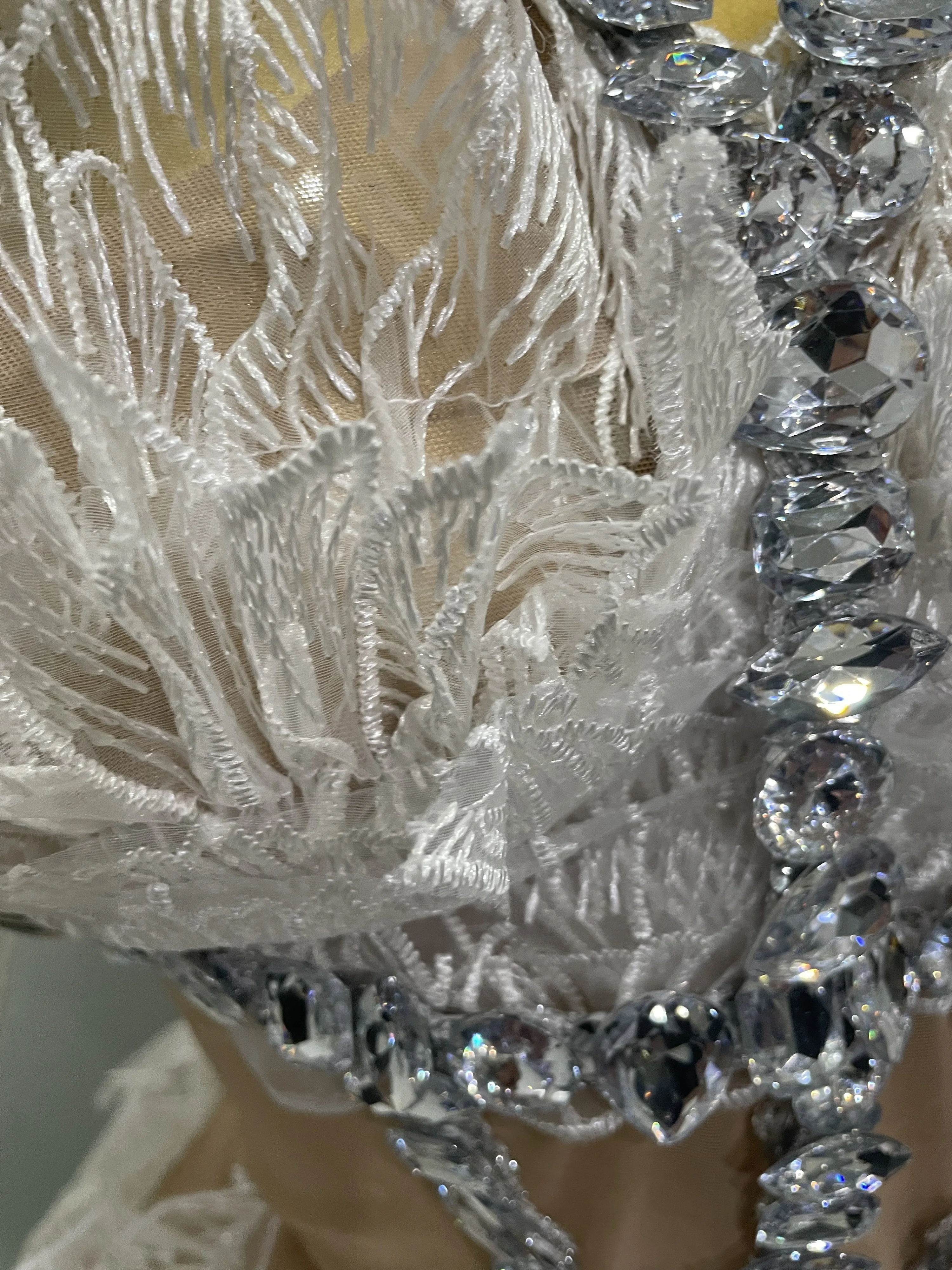 Sexy Shining Gold Crystal Transparent Wings Mini Dress 2025 Women Birthday Party Bar Nightclub Singer Stage Performance Costume