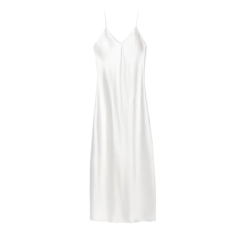 New Elegant women's fashion silk satin texture MIDI dress sexy backless party slip dress