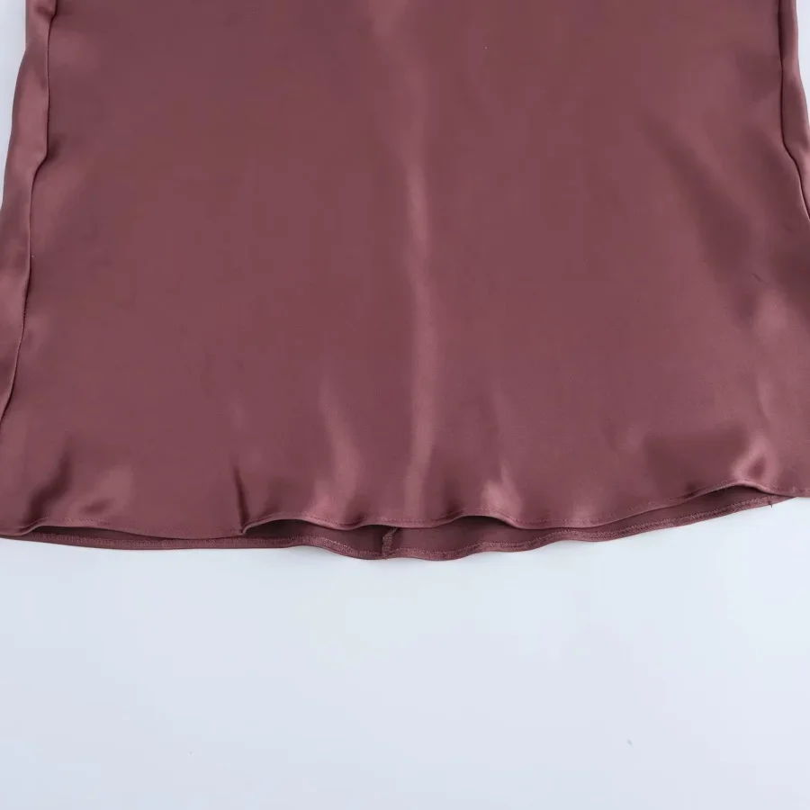 New Elegant women's fashion silk satin texture MIDI dress sexy backless party slip dress