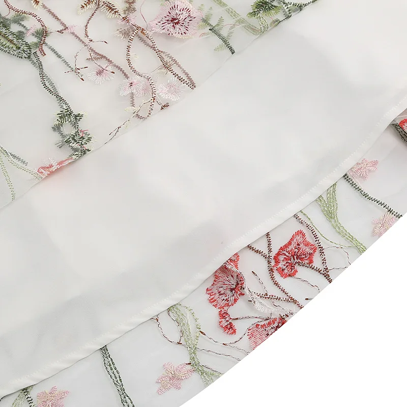 Evening Party Elegant Retro Dress Luxury 2025 Women Summer O-Neck Floral Mesh Embroidered 60s 70s Vintage Midi Dresses Vestidos