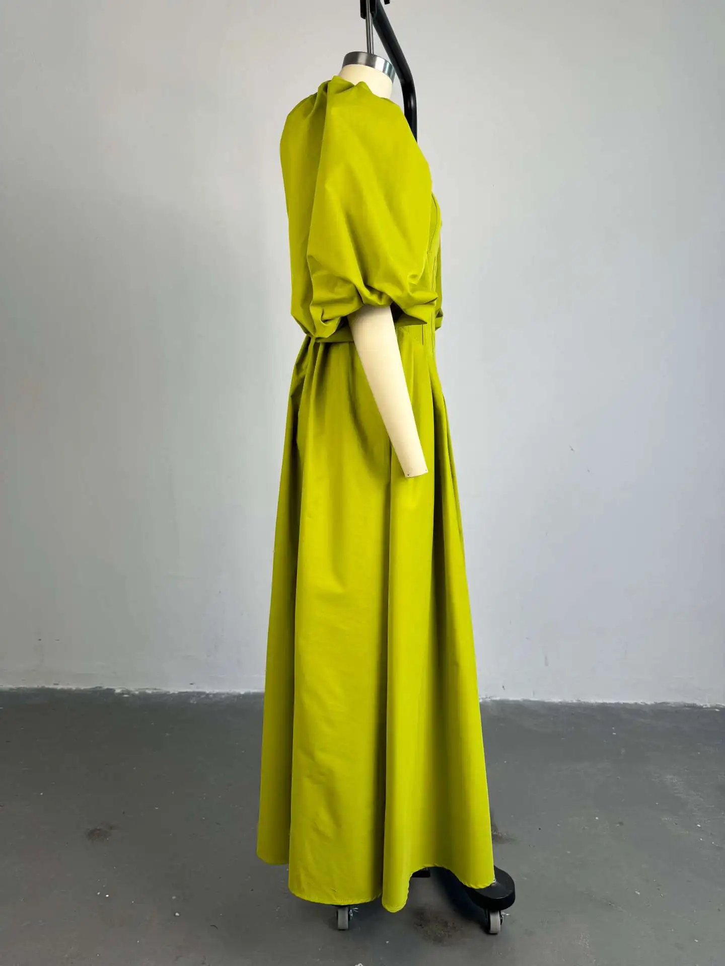 CM.YAYA Women Long Lantern Sleeve Square Collar Big Swing Long Maxi Dress 2024 Fall Birthday Sexy Party Evening Dresses Vestidos