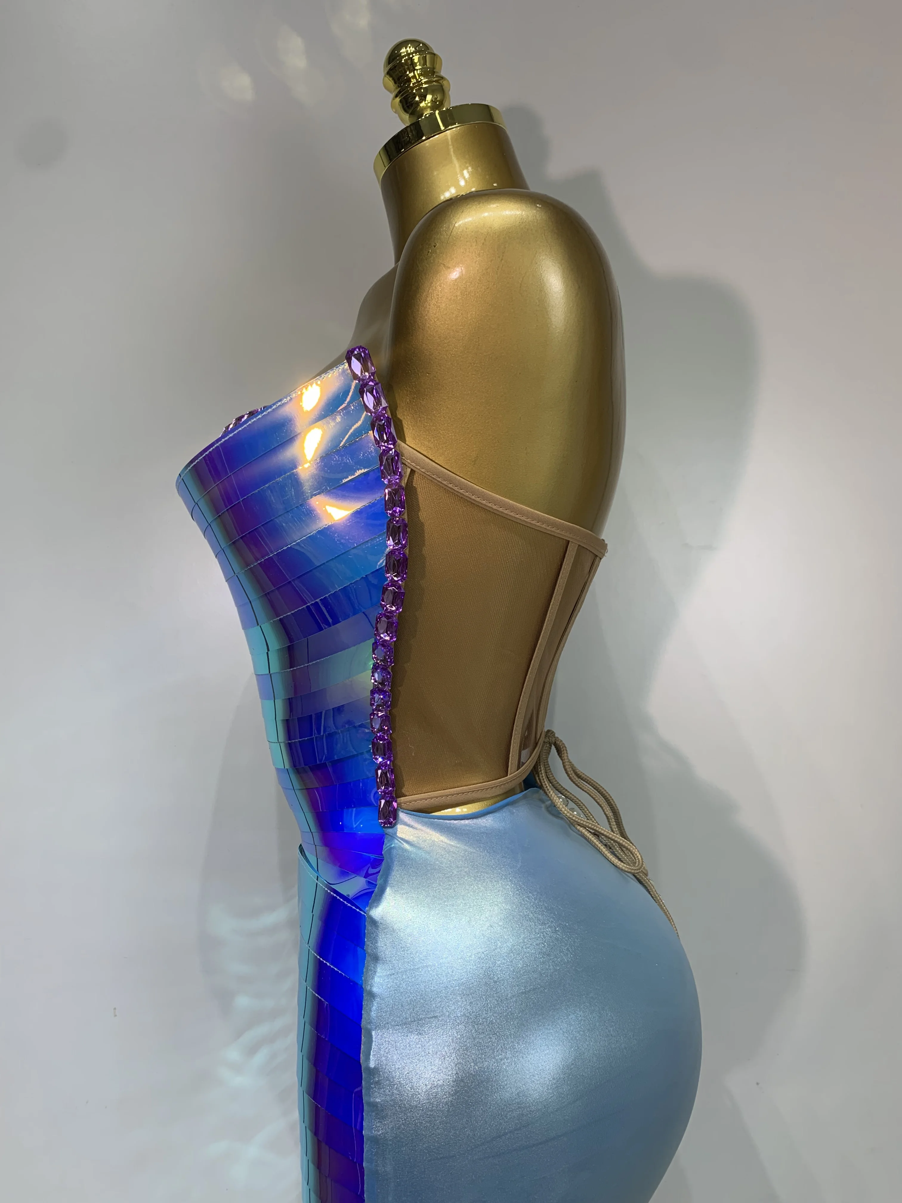 Women Luxury Gold Sequin Strapless Crystal Bodycon Y2K Evening Party Dress One Piece Celebrity Gala Gown Birthday Club Dress