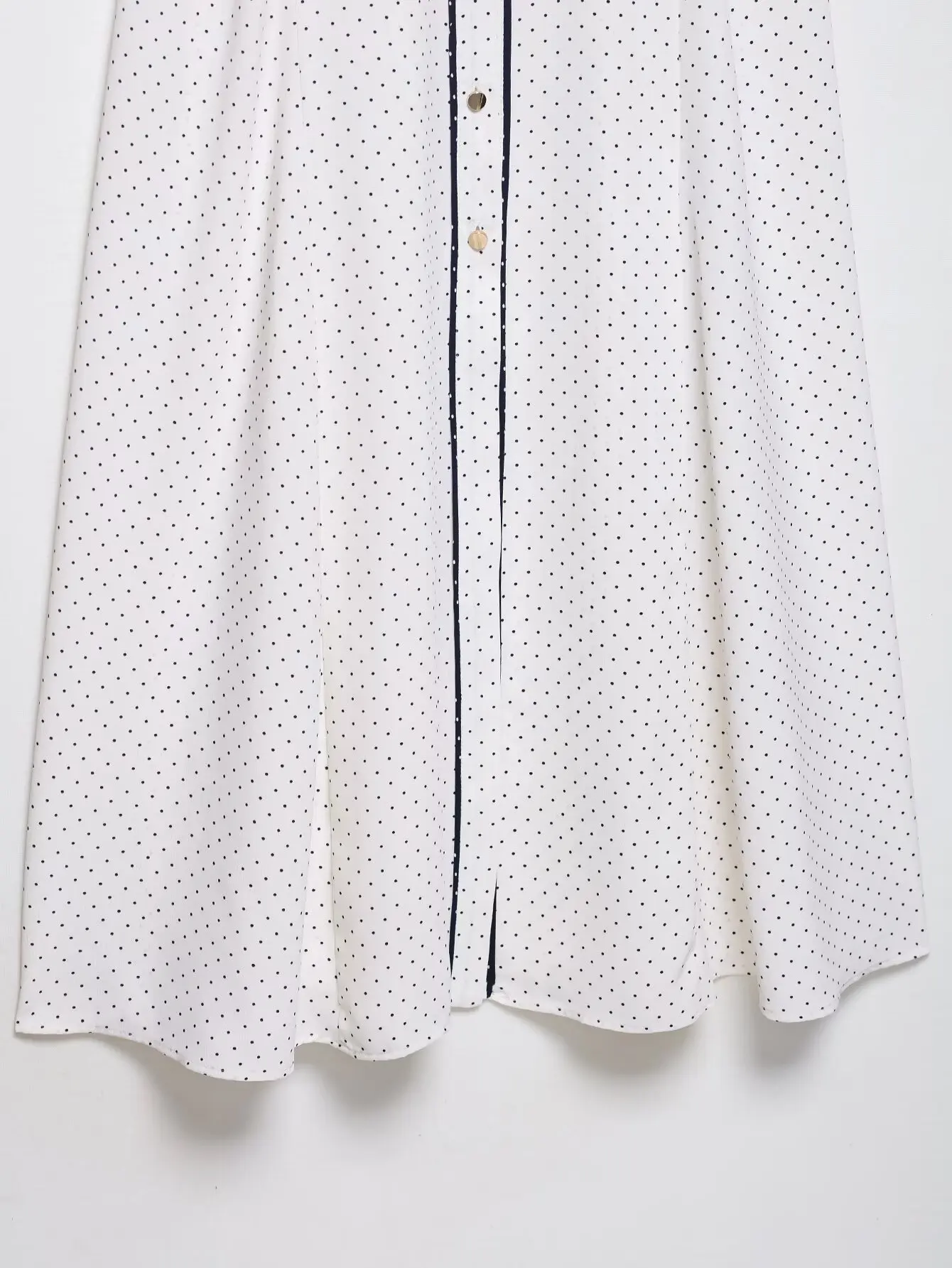 HH Woman Elegant Sleeveless Single-breasted Midi Dress Summer Female Lapel White Polka Dot Shirt Style Chart Dress Mujer