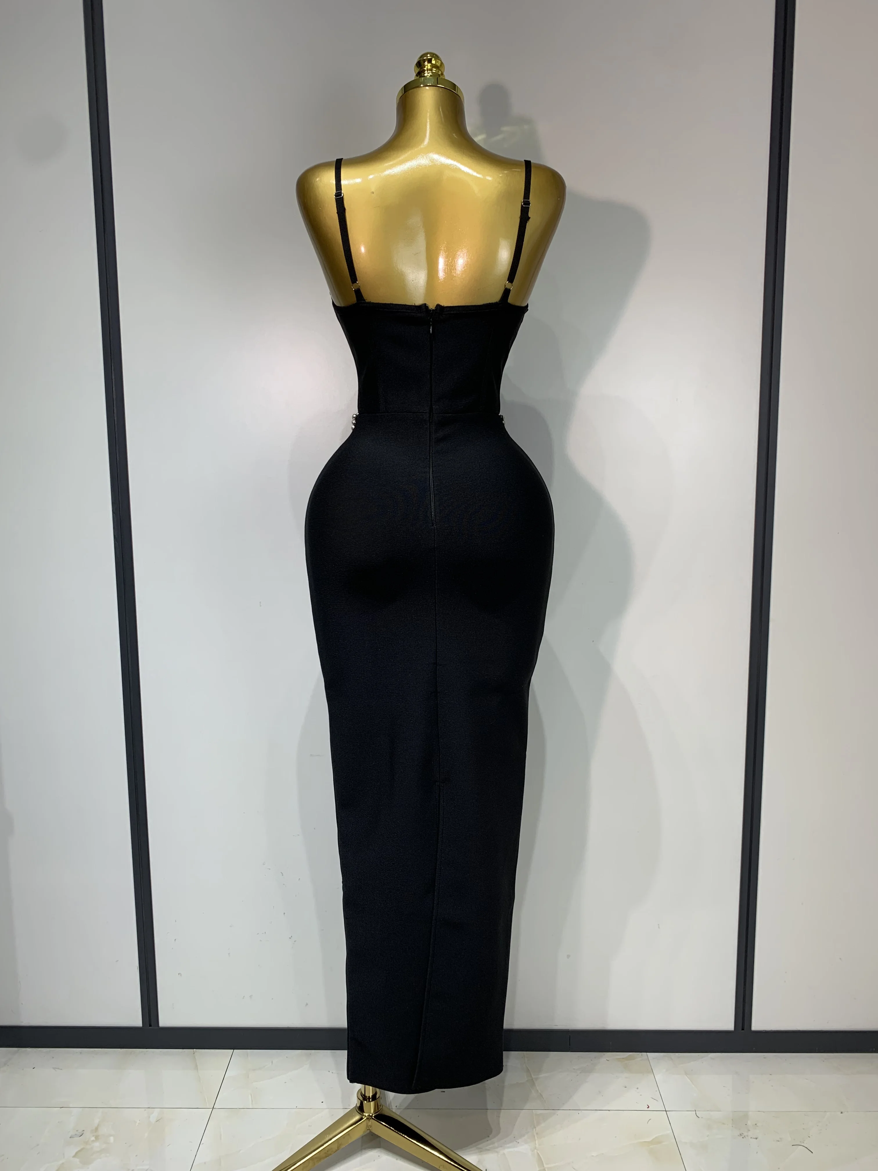 Women Bodycon Bandage Dress Wedding Sexy Backless Luxury Rhinestone Clothes Nightclub Evning Party Birthday Maxi Long Dresses