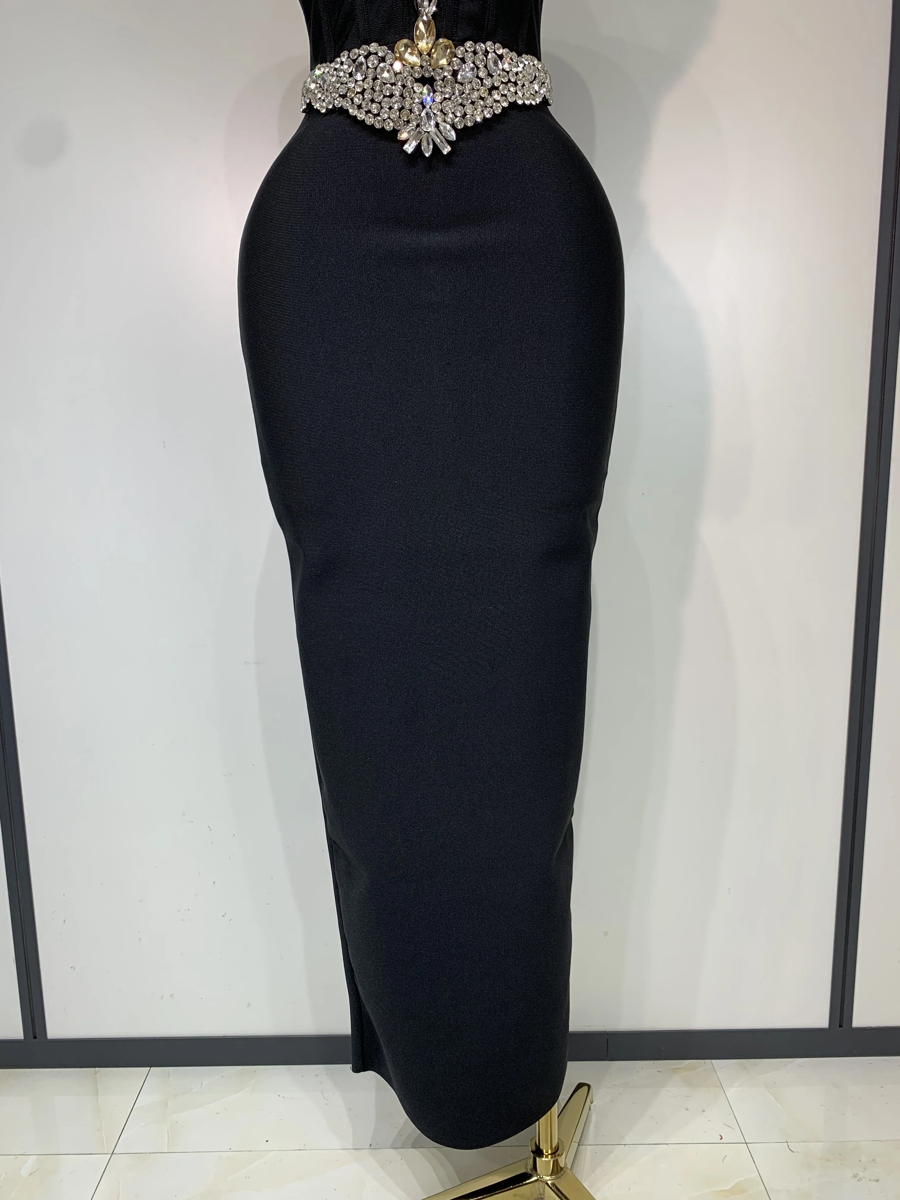 Women Bodycon Bandage Dress Wedding Sexy Backless Luxury Rhinestone Clothes Nightclub Evning Party Birthday Maxi Long Dresses
