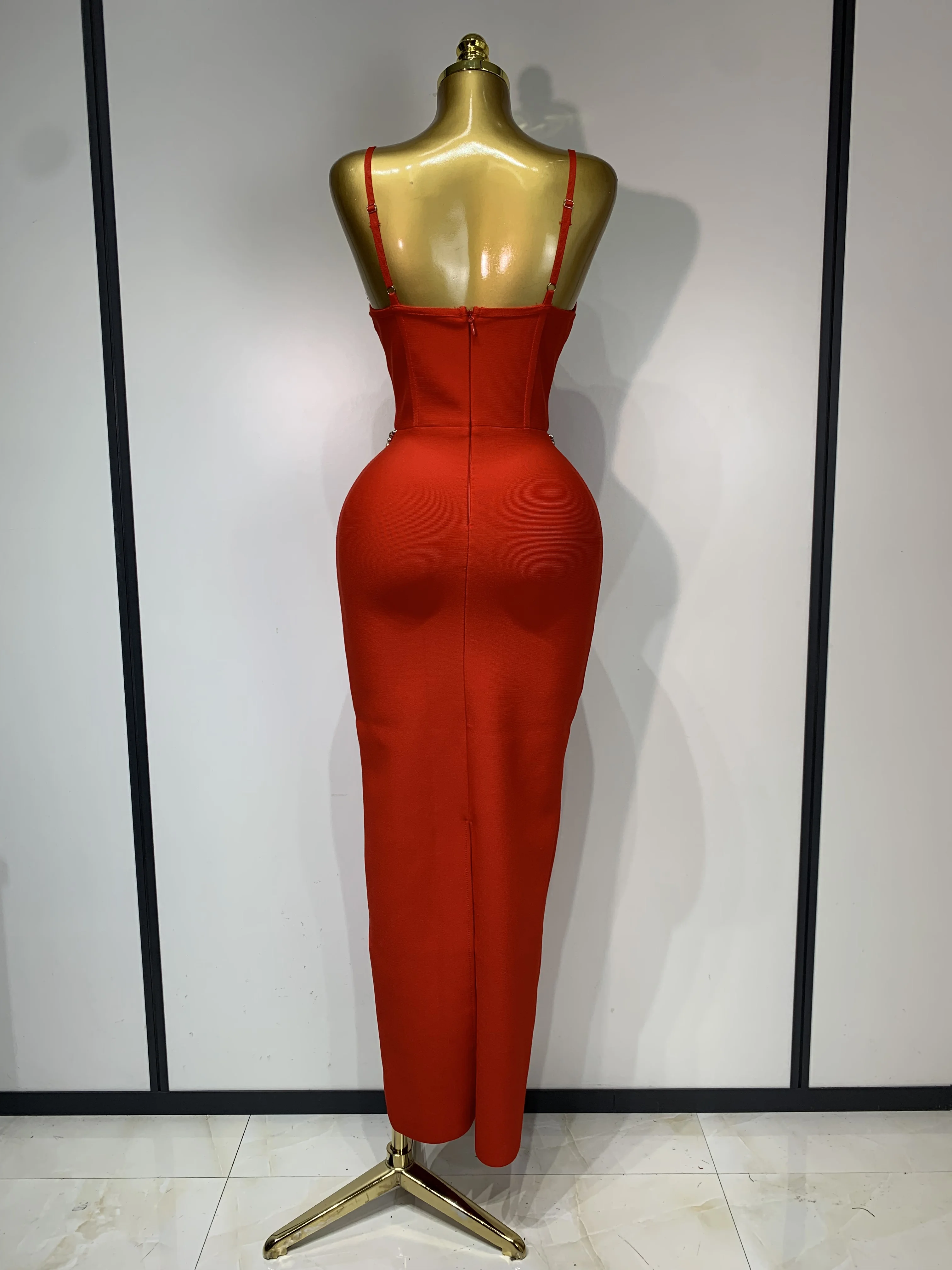 Women Bodycon Bandage Dress Wedding Sexy Backless Luxury Rhinestone Clothes Nightclub Evning Party Birthday Maxi Long Dresses