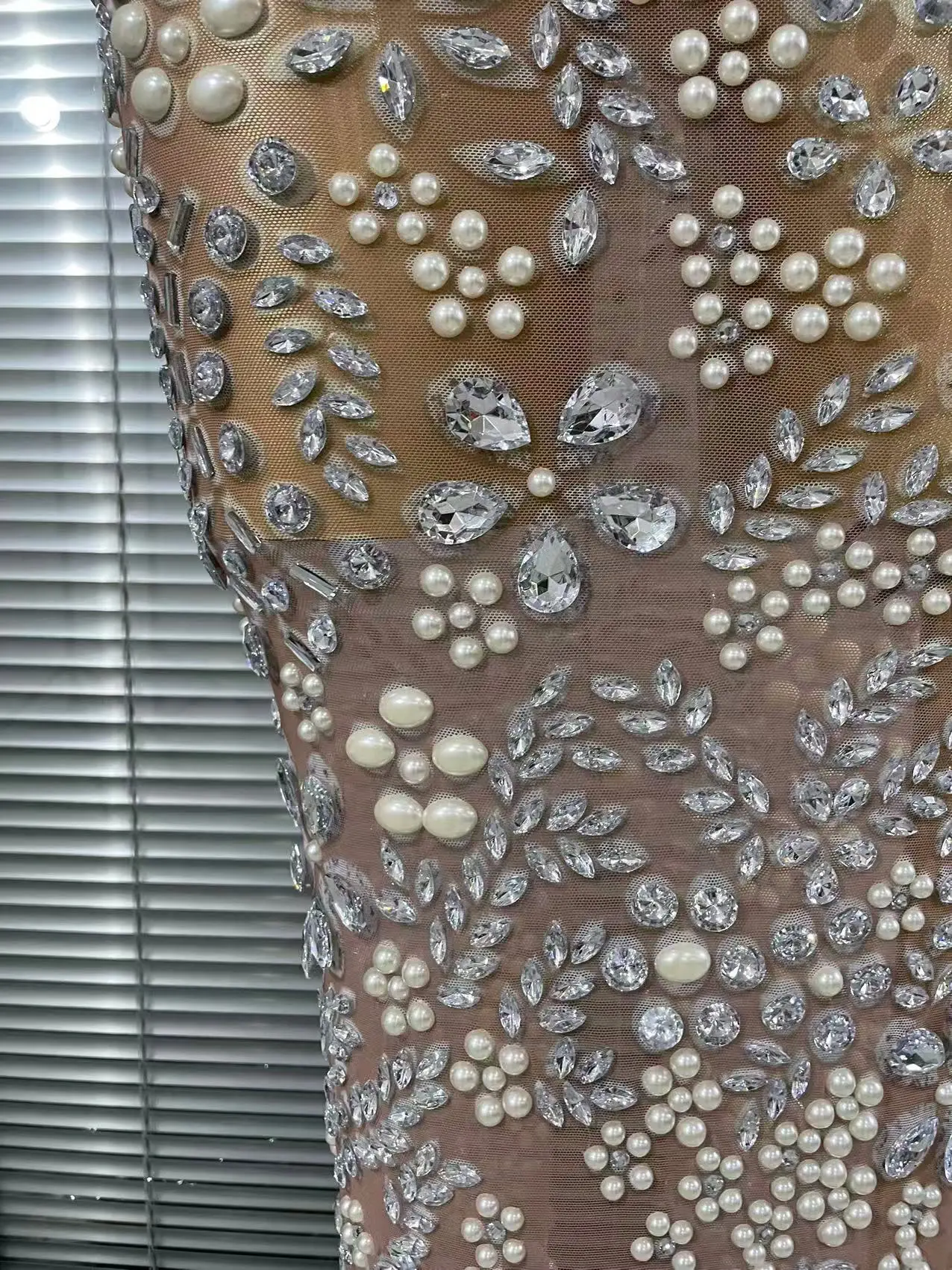 Sparkly Crystal Mesh See Through Women Sleeveless Sexy Bodycon Long Gowns Dress Evening Party Celebrate Birthday Outfit