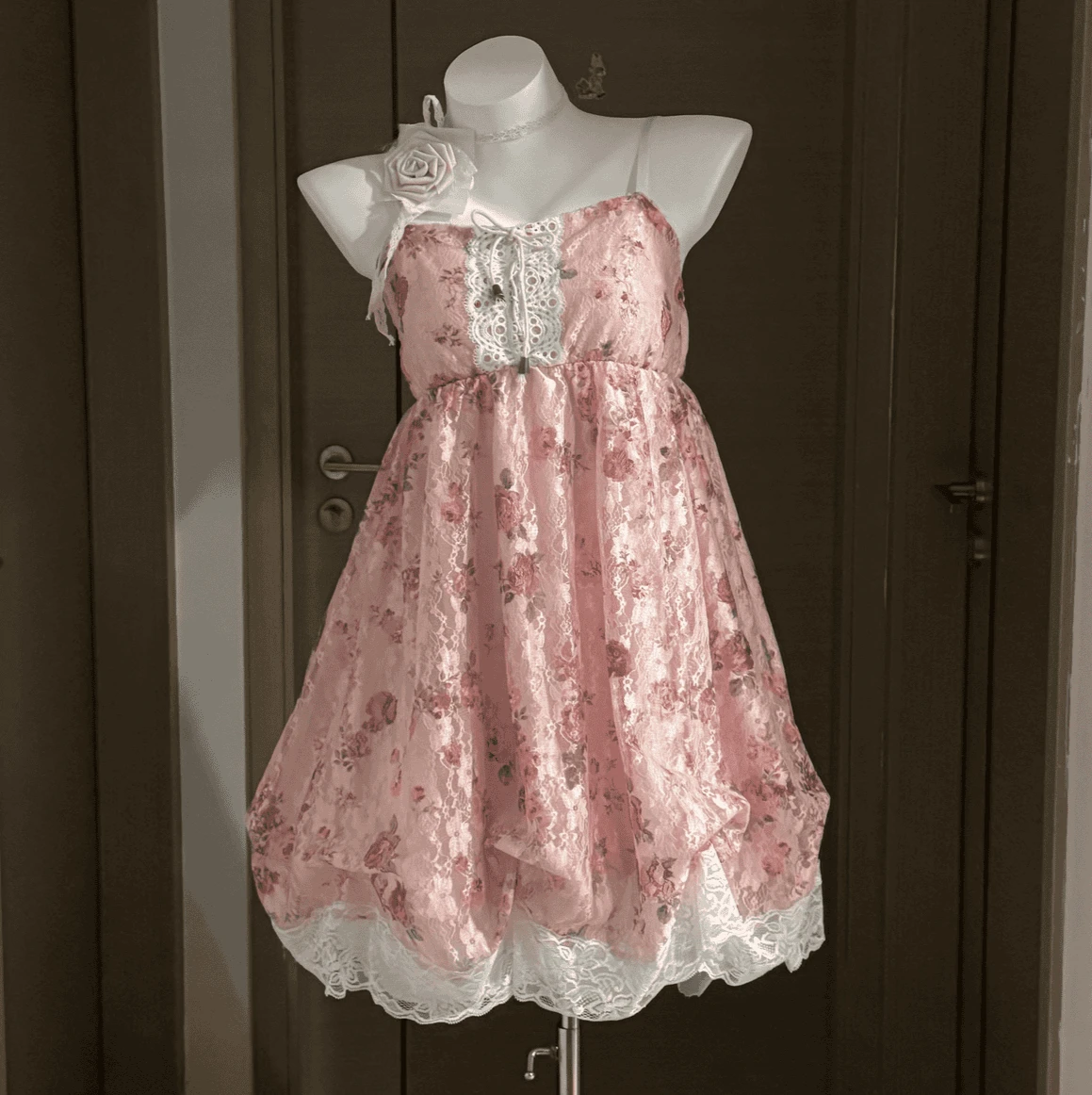 2000s Gothic Vintage Mini Dress Women Sleeveless Strap Party Dress Evening Lace Retro Cltohing Japanese Y2k Black Chic Lolita
