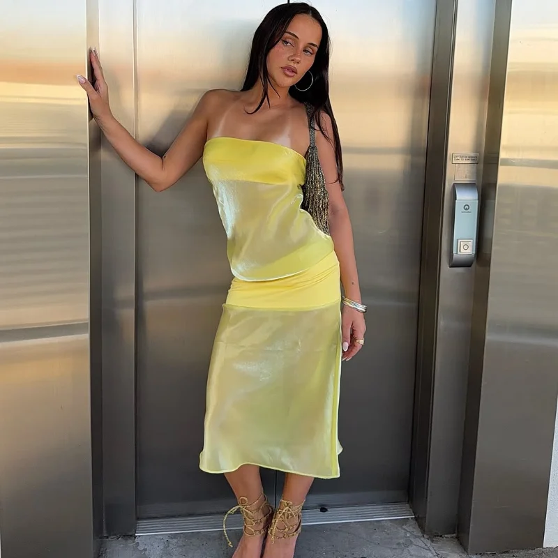 Spaghetti Strap Sexy Hollow Out Dress Women Elegant Sleeveless Backless Patchwork Bodycon Dress Vacation Beach Partywear 2026