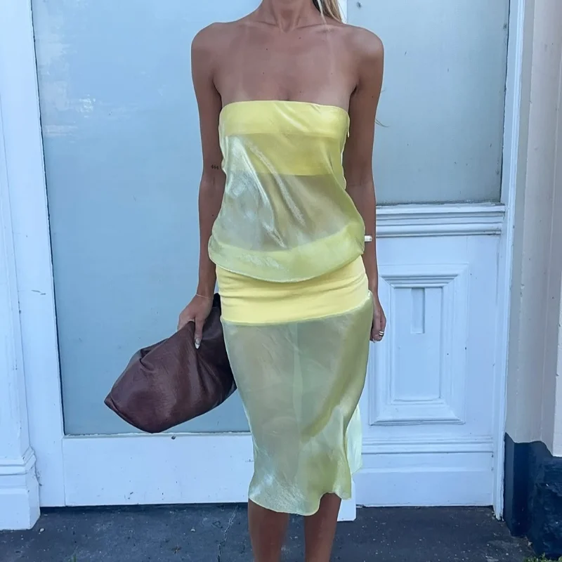 Spaghetti Strap Sexy Hollow Out Dress Women Elegant Sleeveless Backless Patchwork Bodycon Dress Vacation Beach Partywear 2026