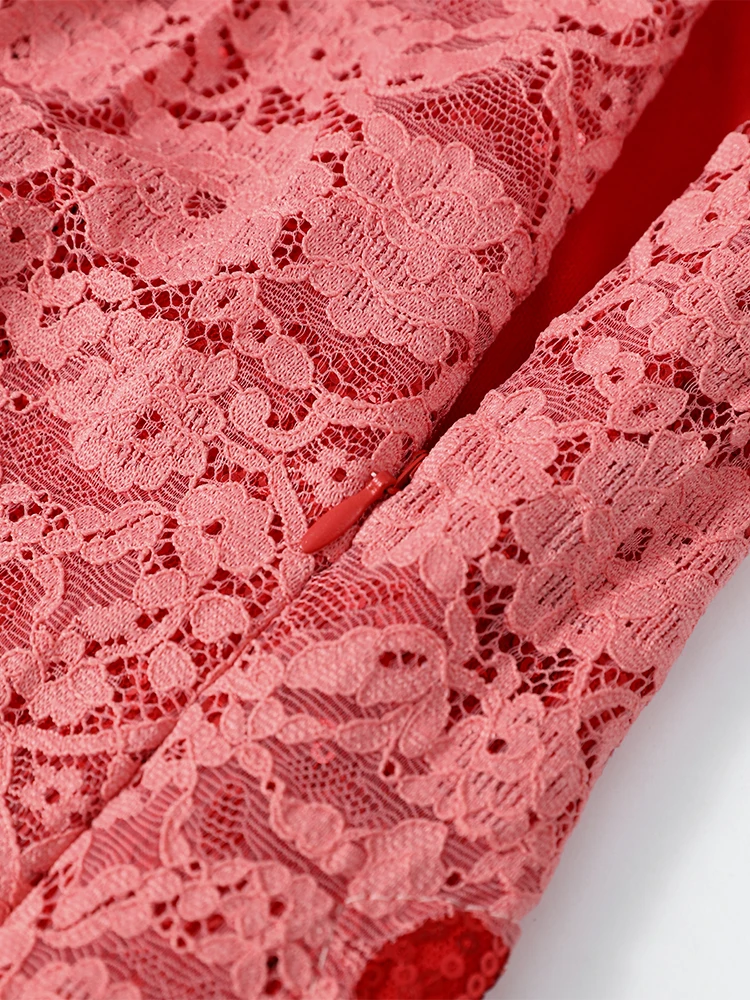 Sexy Sequin Lace Trim Mini Dress Women Fashion V-neck Sleeveless High Waist Female Sling Dresses 2026 Summer Lady Vacation Robes