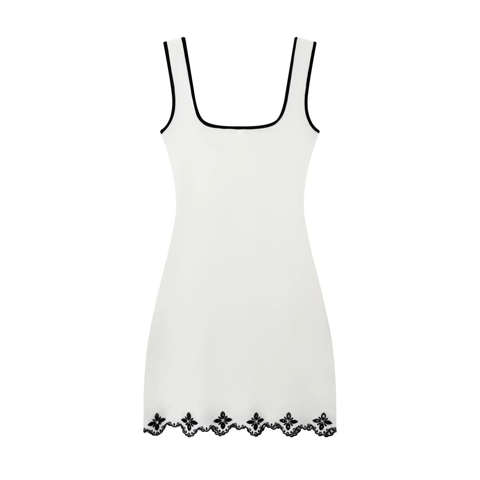 European and American style 2025 winter new women's clothing artificial pearl embroidery sleeveless short dress