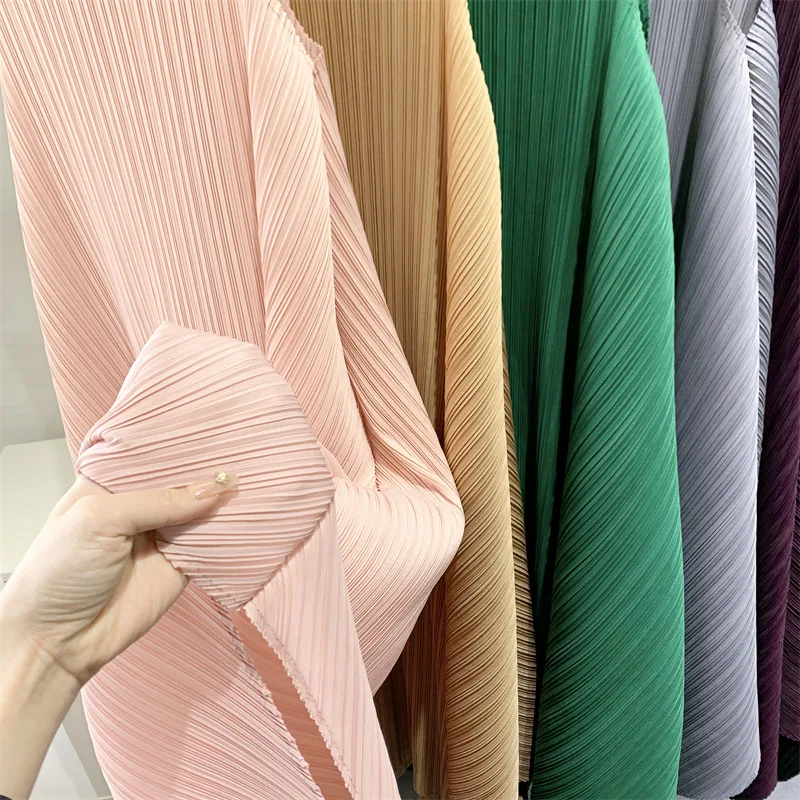ALSEY Miyake Pleated Fashion Sleeveless Women for Dress Summer New Elegant O-neck Solid Color Loose Simple Casual Party Dress