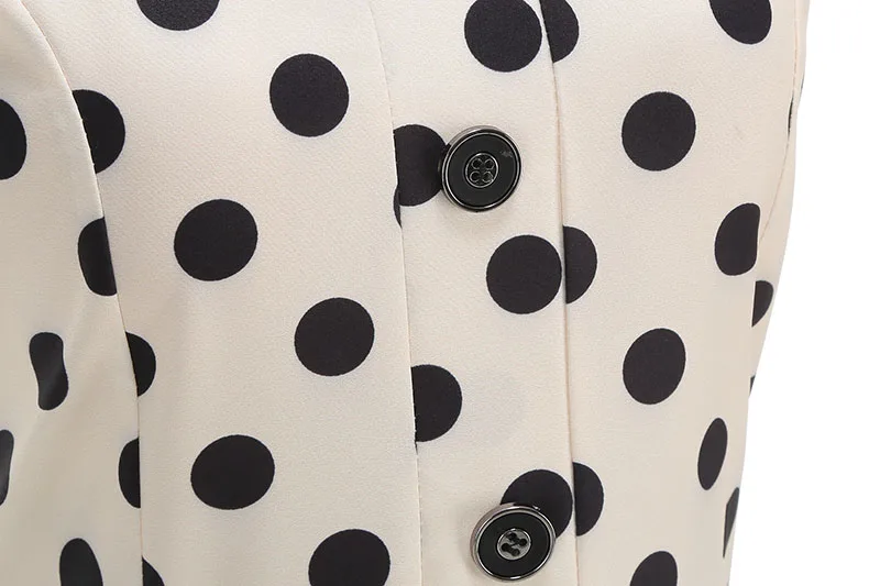 Summer Women's Dress Elegant Vintage 1950s Polka Dot Print Turn-Down Collar Party Robe Sundress with Belt