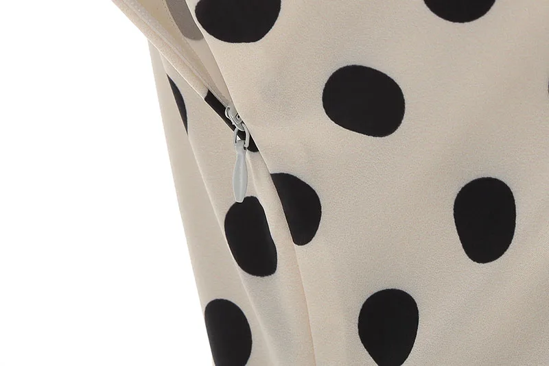 Summer Women's Dress Elegant Vintage 1950s Polka Dot Print Turn-Down Collar Party Robe Sundress with Belt