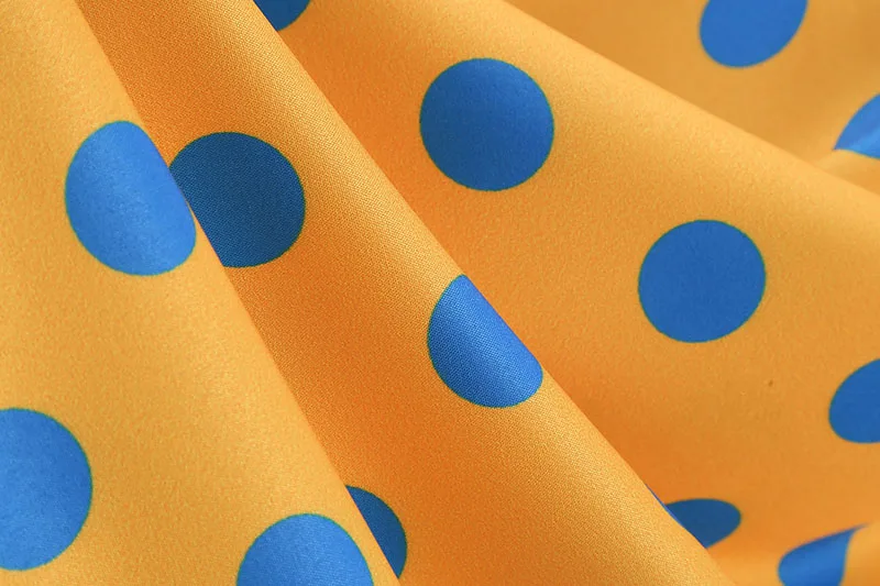 Summer Women's Dress Elegant Vintage 1950s Polka Dot Print Turn-Down Collar Party Robe Sundress with Belt
