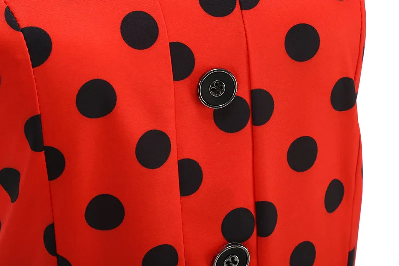 Summer Women's Dress Elegant Vintage 1950s Polka Dot Print Turn-Down Collar Party Robe Sundress with Belt