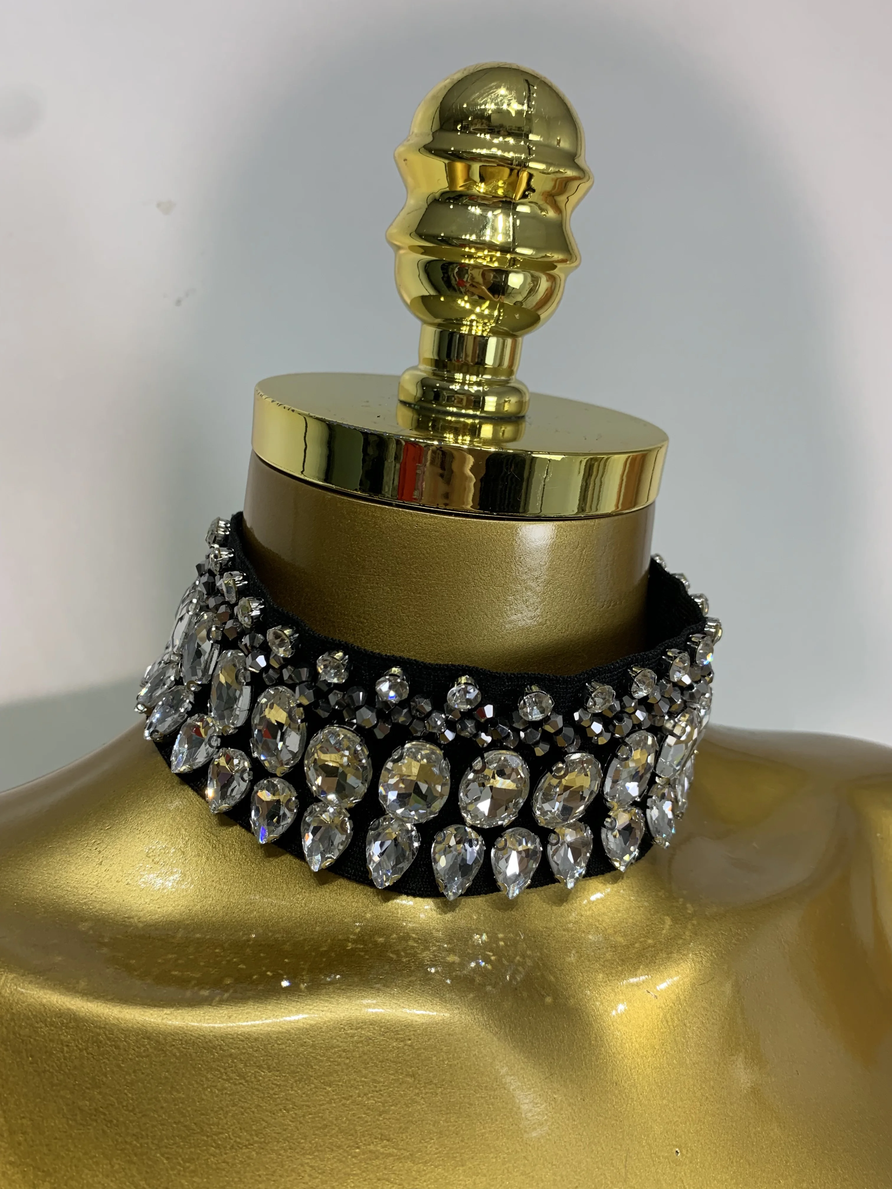High Quality Strapless Beading With Necklace Bandage Dress Celebrity Elegant Evening Party Fancy Club Birthday Dresses
