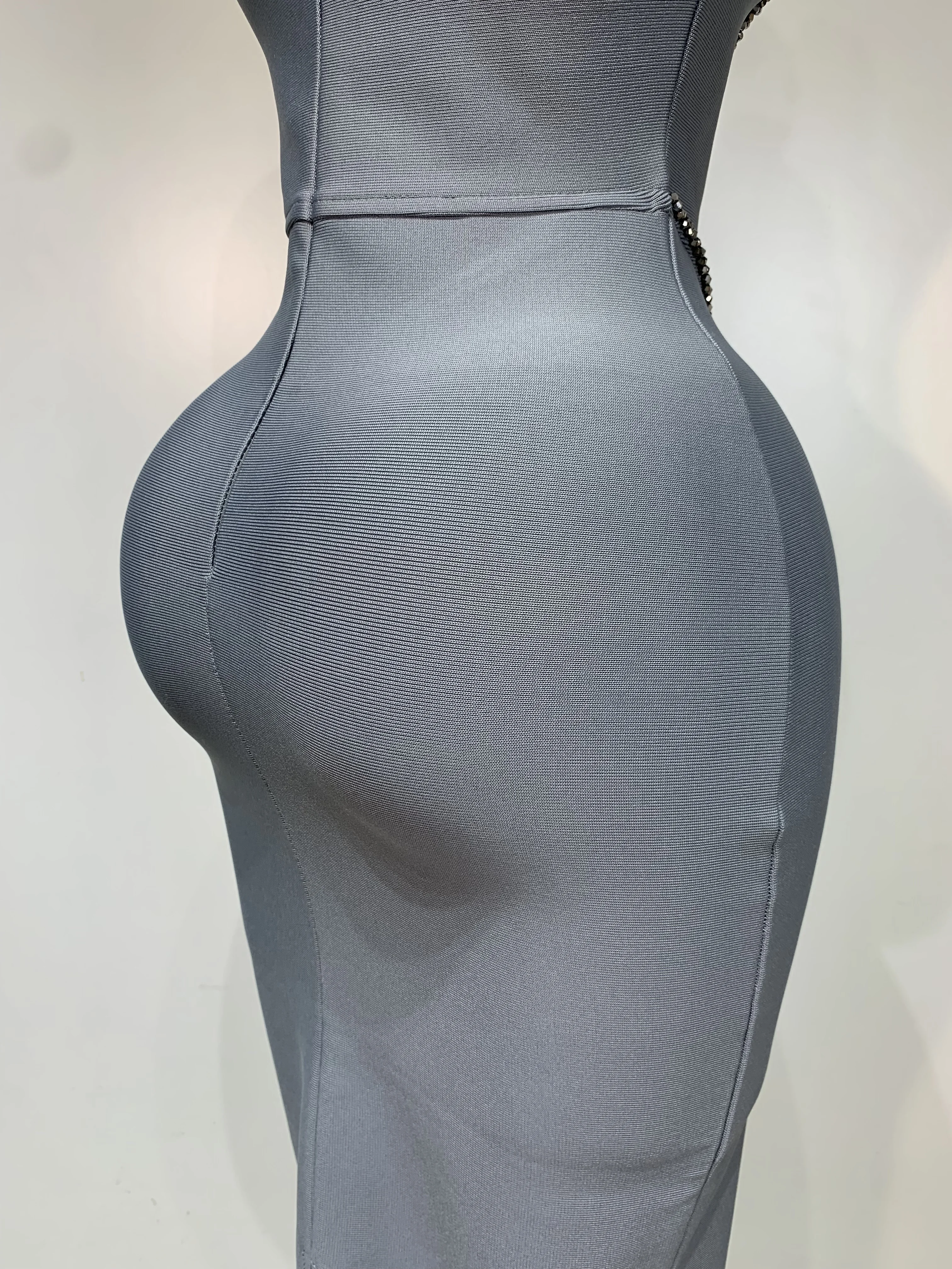 High Quality Strapless Beading With Necklace Bandage Dress Celebrity Elegant Evening Party Fancy Club Birthday Dresses