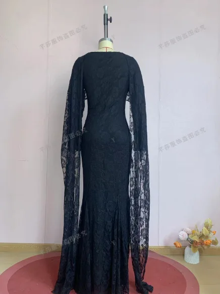 Long Dress Women Lace Dresses A Line Vestidos Round Neck Full Sleeve Hip Wrap Shawl Mermaid Elegant Slim Evening Wedding 2026