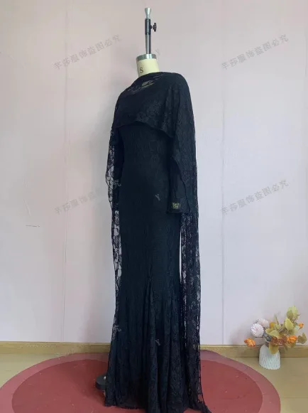 Long Dress Women Lace Dresses A Line Vestidos Round Neck Full Sleeve Hip Wrap Shawl Mermaid Elegant Slim Evening Wedding 2026