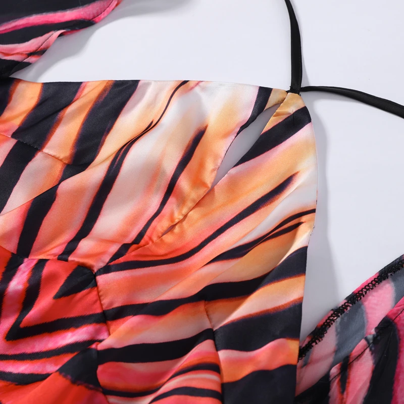 Chic Gradient Stripe Halter Dress Women Butterfly Sleeve Backless Slim Floor-length Dresses 2026 New Lady Party Evening Gown ﻿