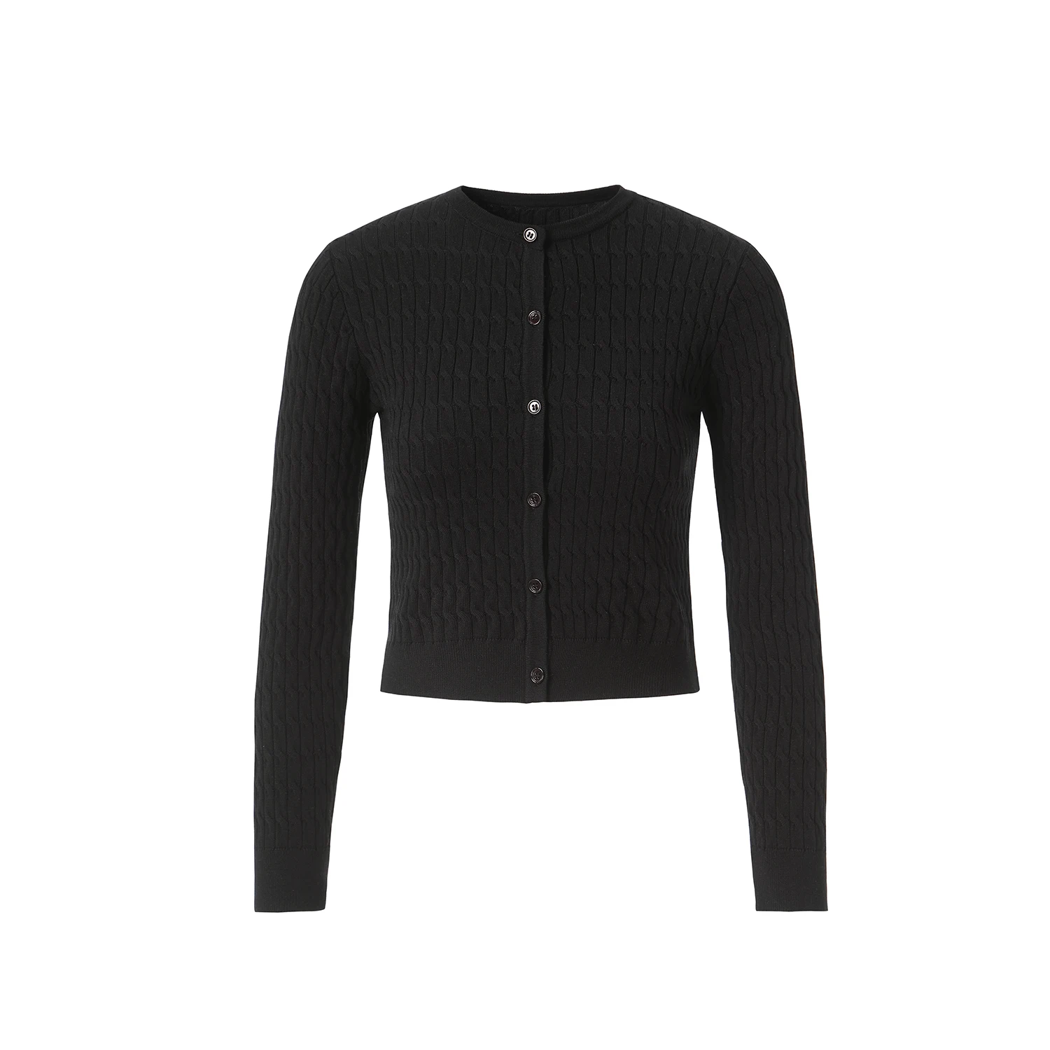 AP SS26 Women Black Cable Cardigan and Polka Dots Slip Dress Classic Style