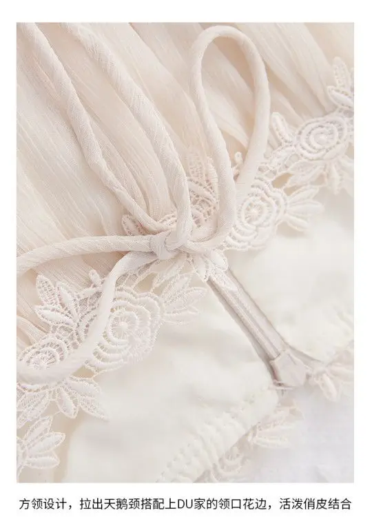 2026 French gentle long dress fairy temperament skirt waist square collar new high-end chiffon long-sleeved dress women