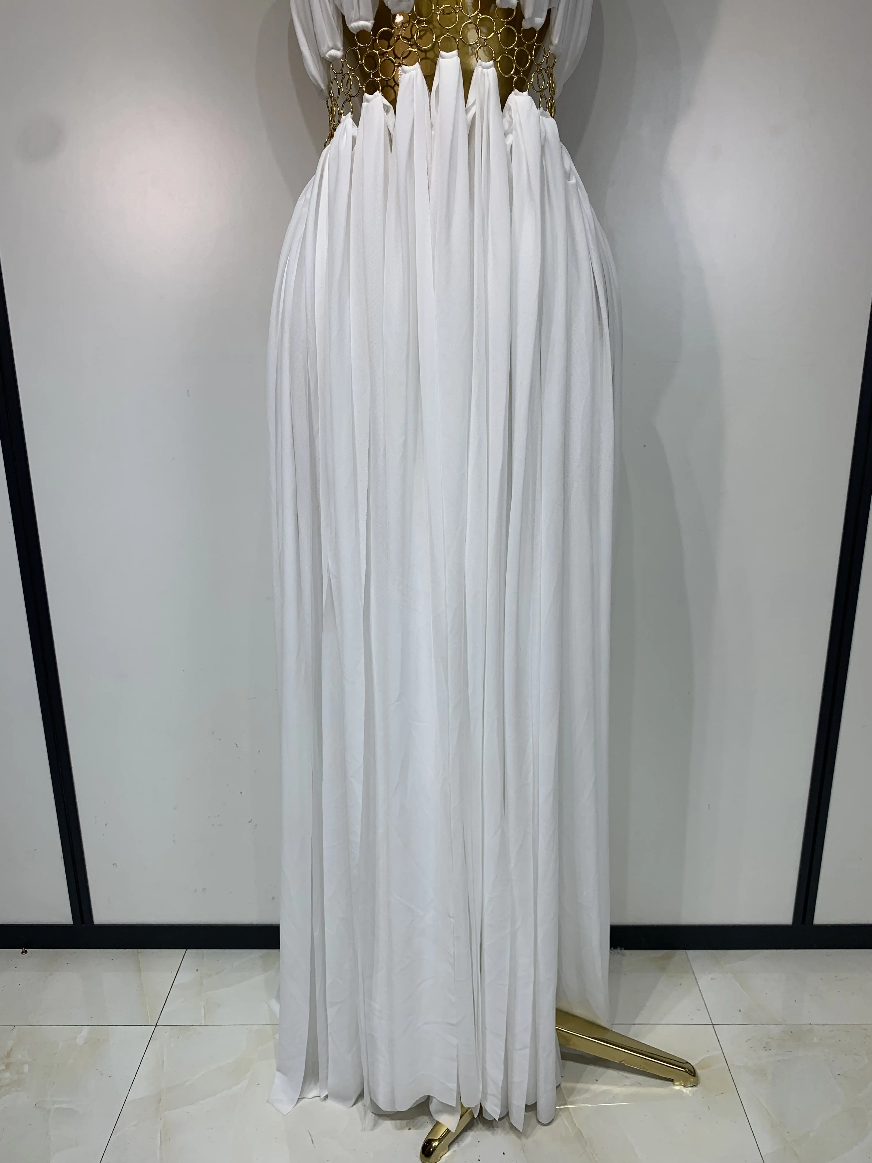 Women Sexy Hollow Out Backless Long Dress Nightclub Bar Stage Performance Costume Eveing Birthday Party Homecoming Dress