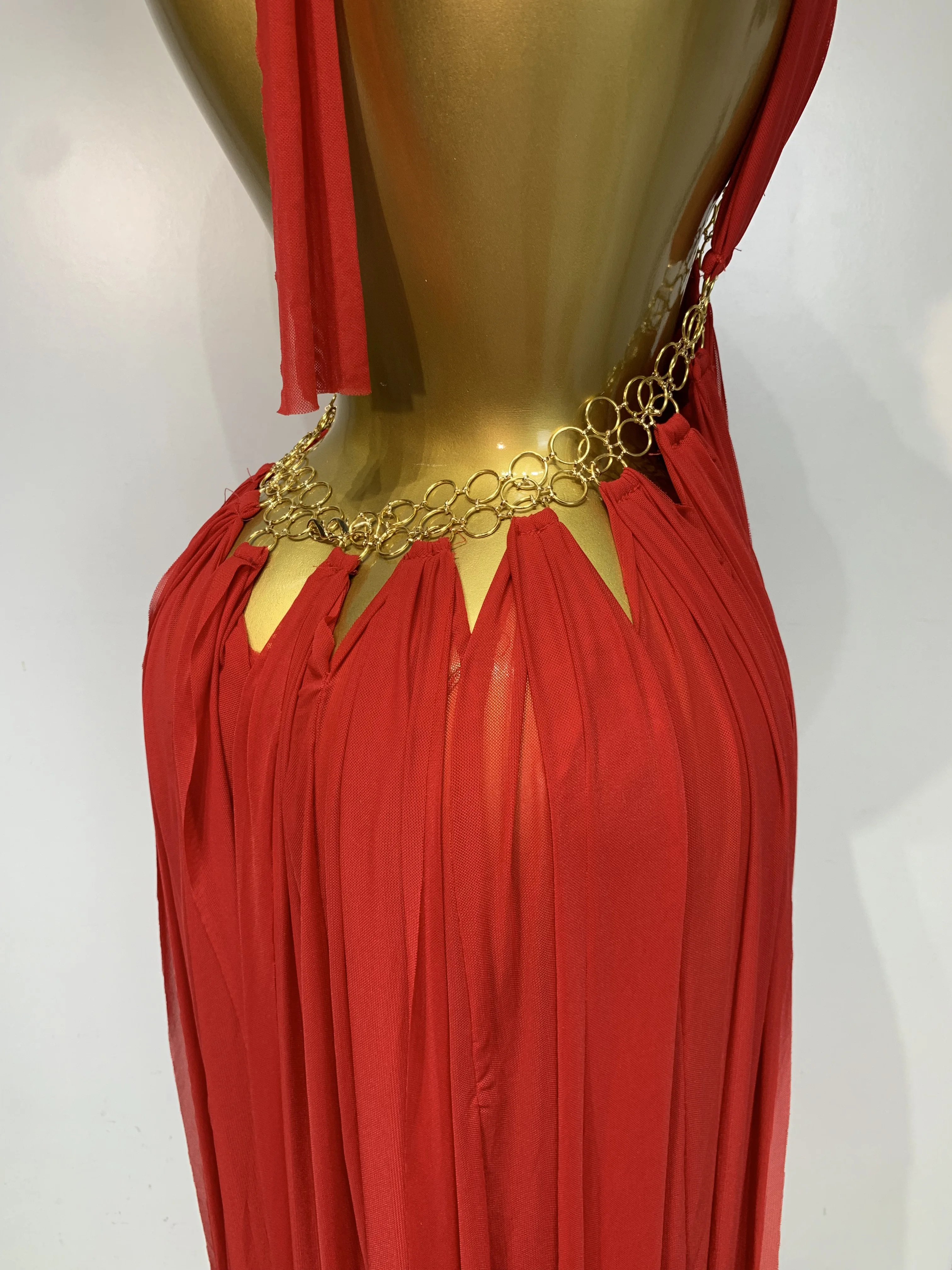 Women Sexy Hollow Out Backless Long Dress Nightclub Bar Stage Performance Costume Eveing Birthday Party Homecoming Dress