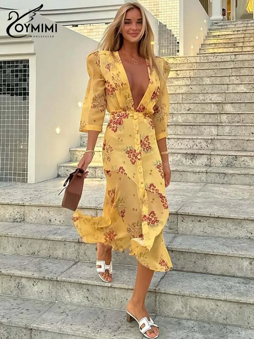 Oymimi Women's White Ditsy Pink Floral Smocked Dress 2026 Spring Strapless Ruffle Tiered Mini Dresses Date Casual Chic Outfit