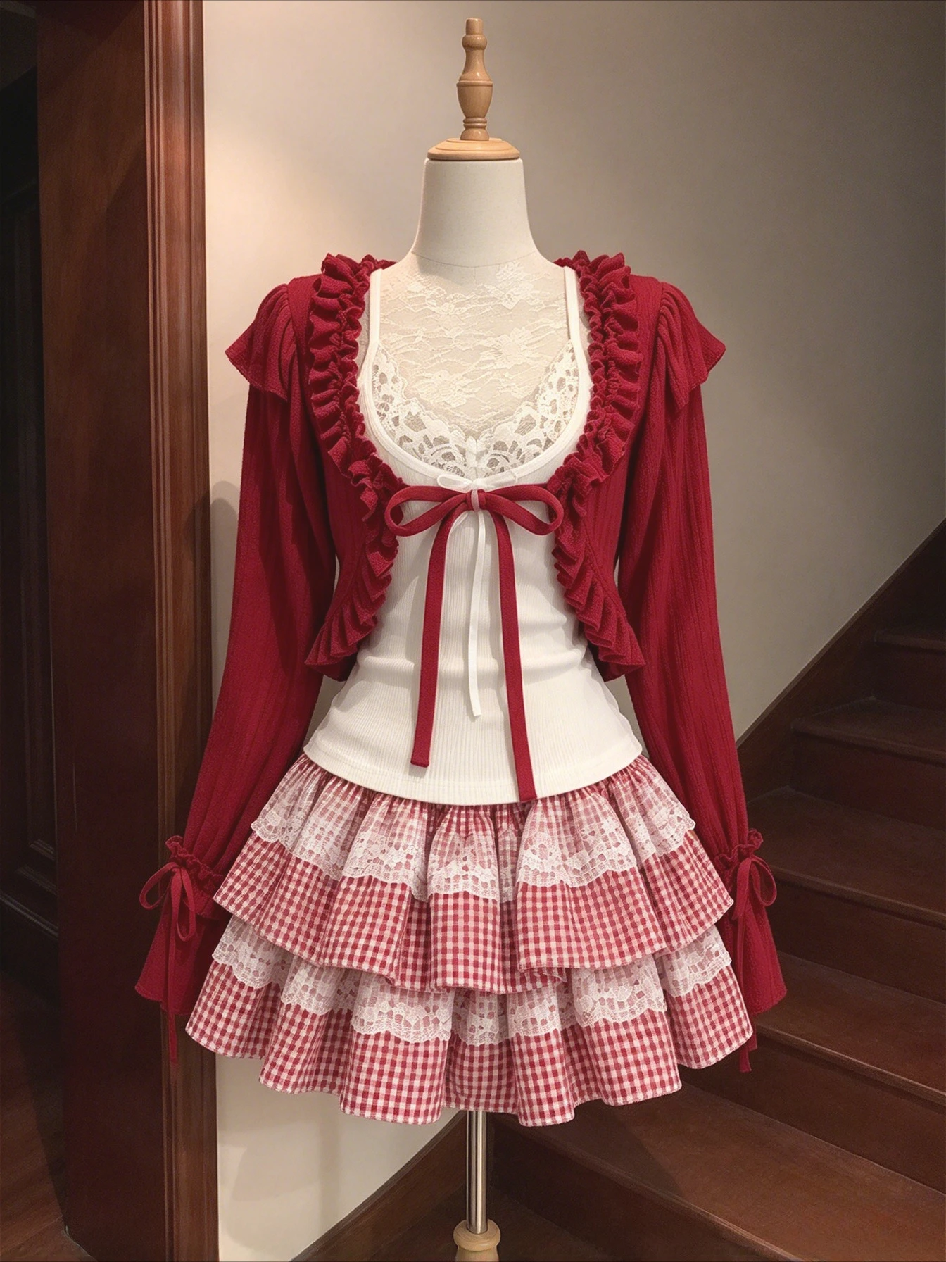Kawaii Lolita Ruffle Dress Women Japanese Sweet Lace Bow Vintage Cake Dress Harajuku Y2k Bodycon Bandage Dress 2026 Summer New