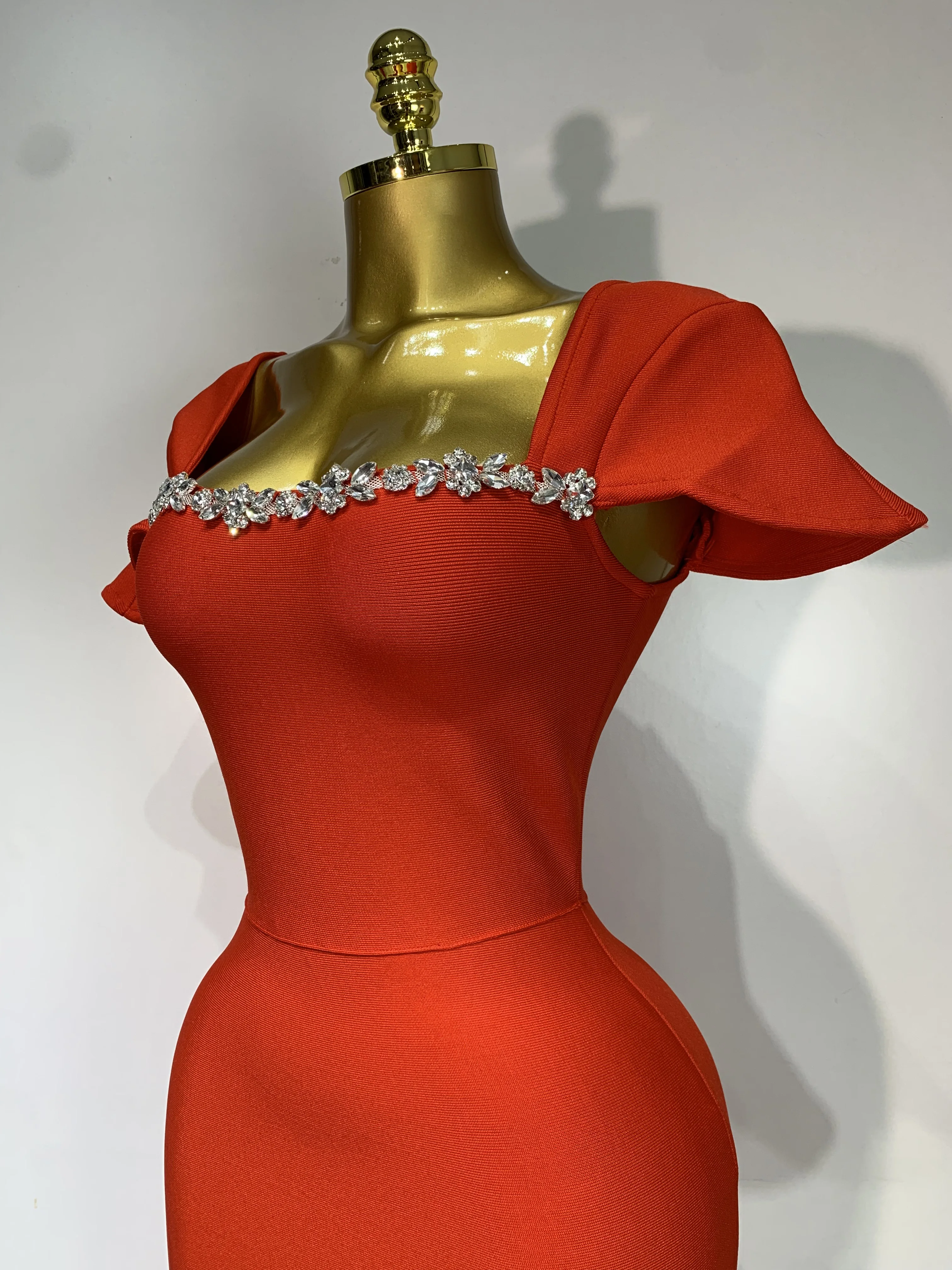 Women Celebrity Sexy Square Collar Bodycon Bandage Long Dress 2025 Luxury Birthday Dresses Knitted Elegant Evening Party Outfit