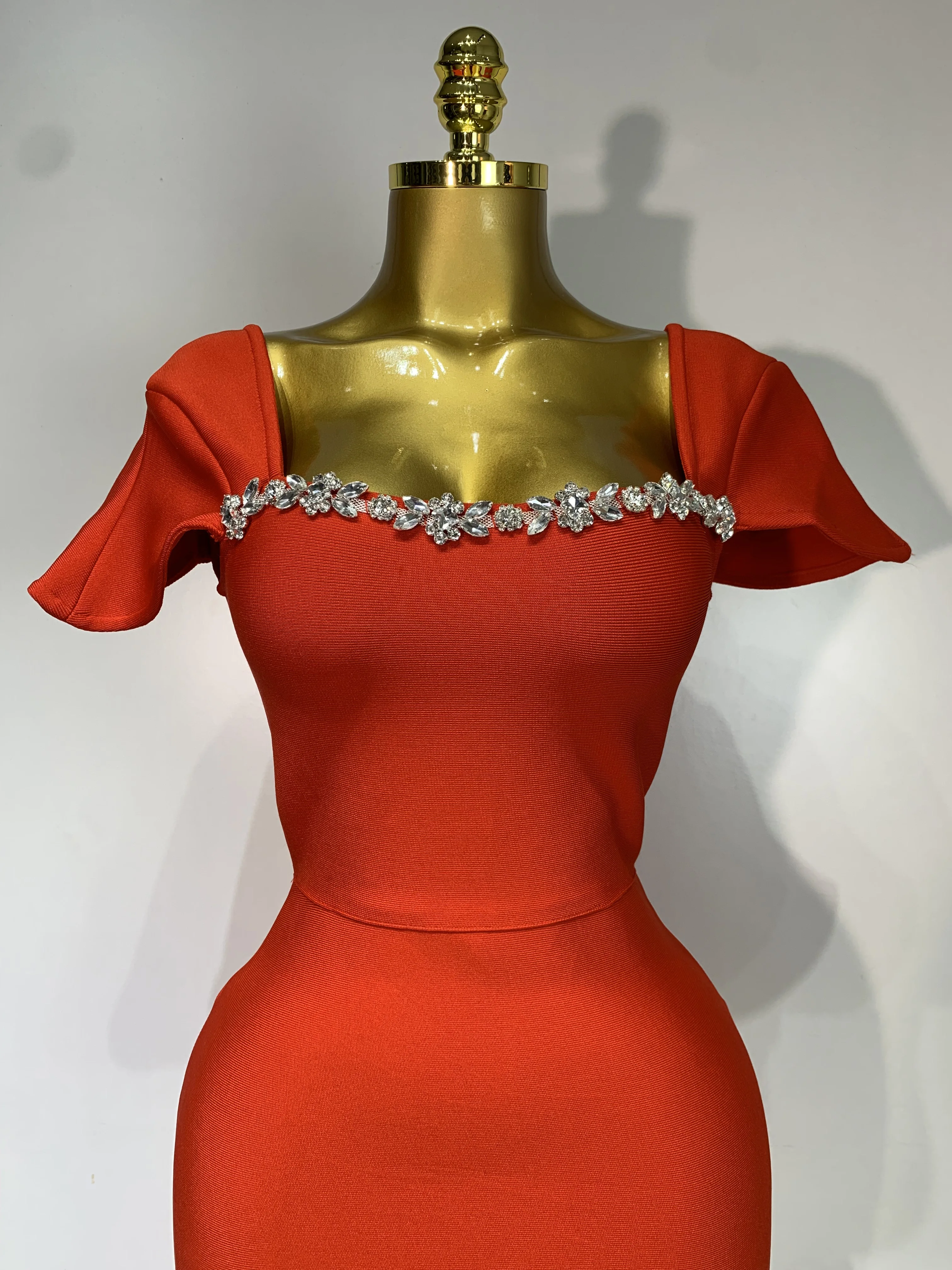 Women Celebrity Sexy Square Collar Bodycon Bandage Long Dress 2025 Luxury Birthday Dresses Knitted Elegant Evening Party Outfit