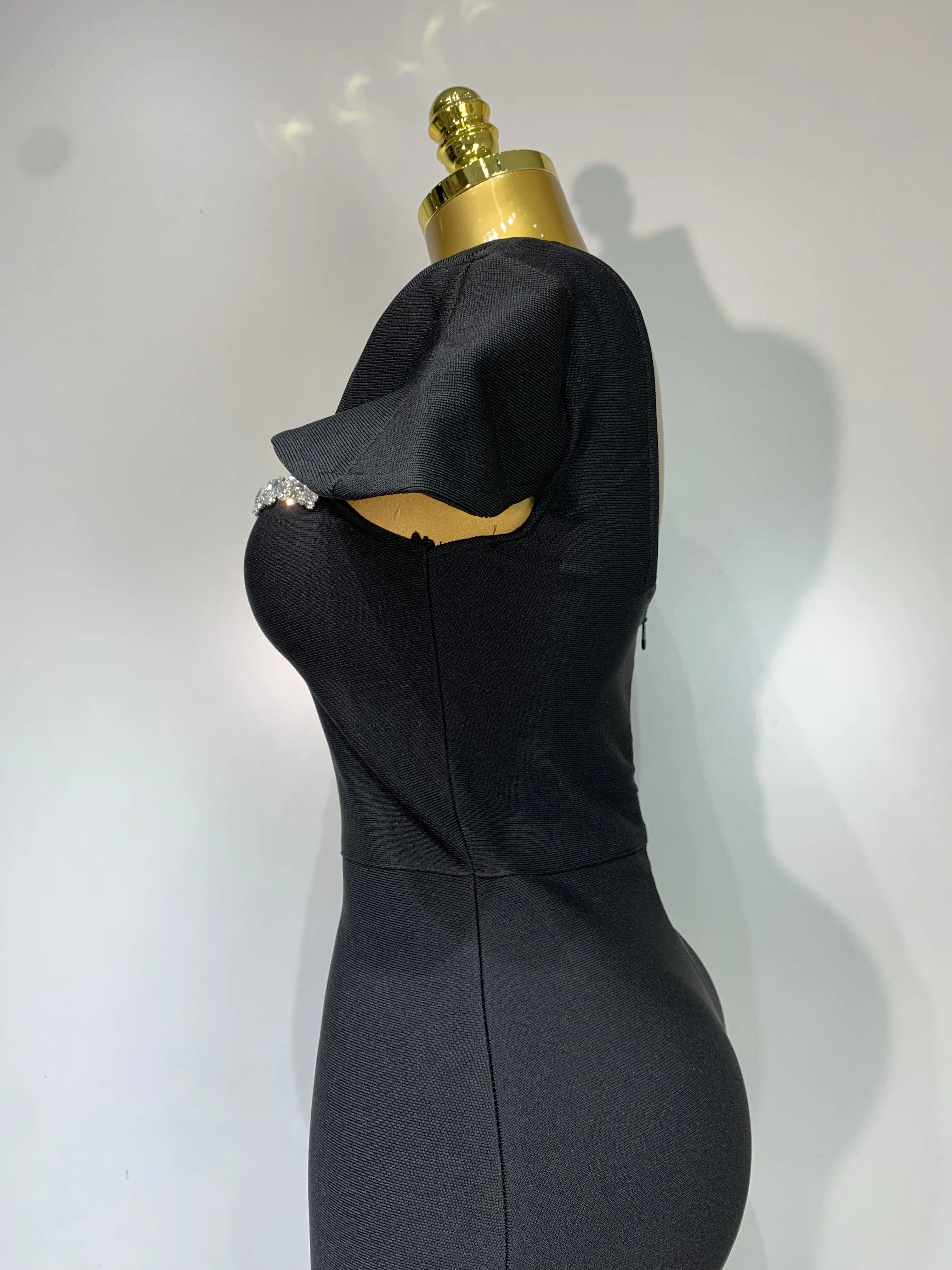 Women Celebrity Sexy Square Collar Bodycon Bandage Long Dress 2025 Luxury Birthday Dresses Knitted Elegant Evening Party Outfit