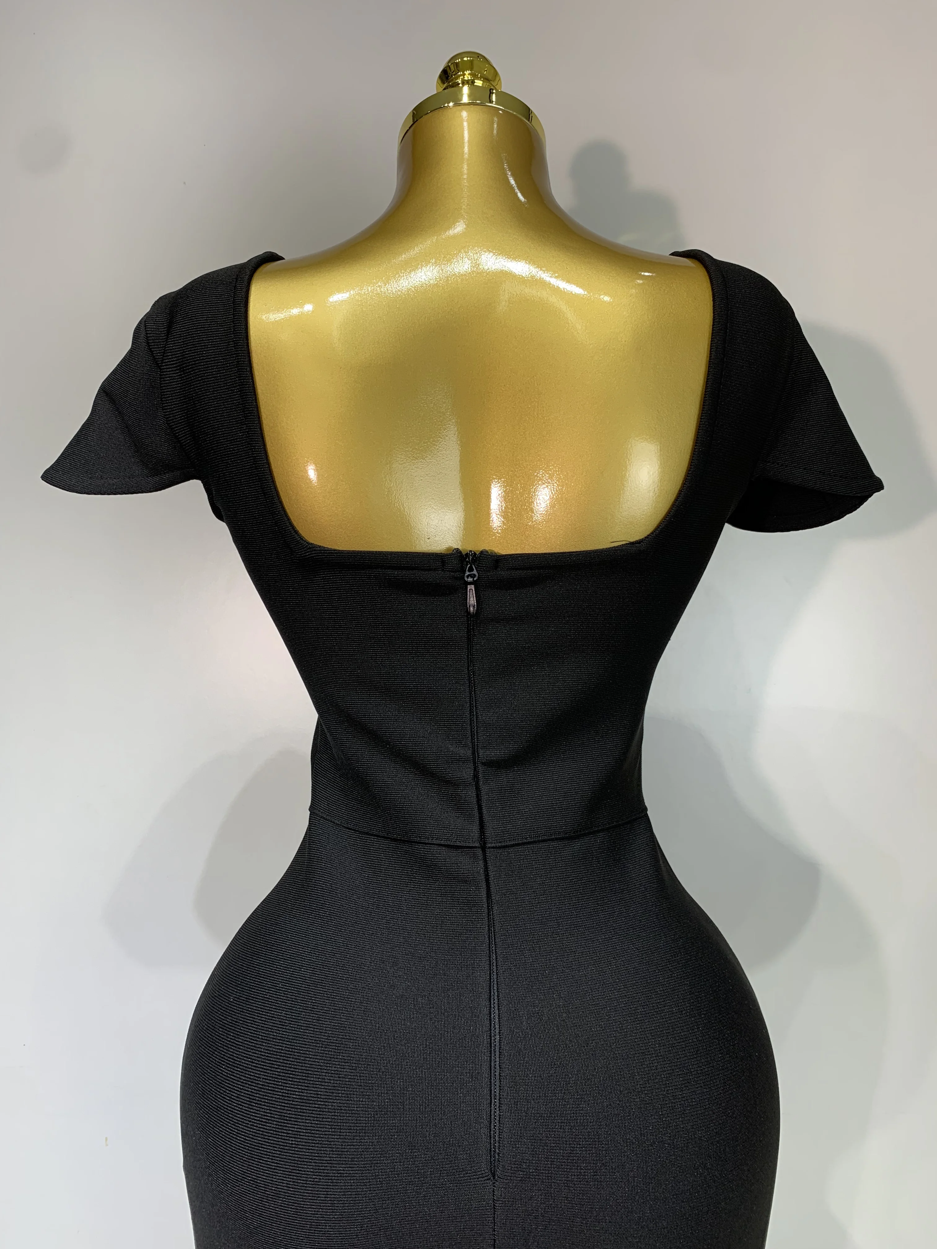 Women Celebrity Sexy Square Collar Bodycon Bandage Long Dress 2025 Luxury Birthday Dresses Knitted Elegant Evening Party Outfit