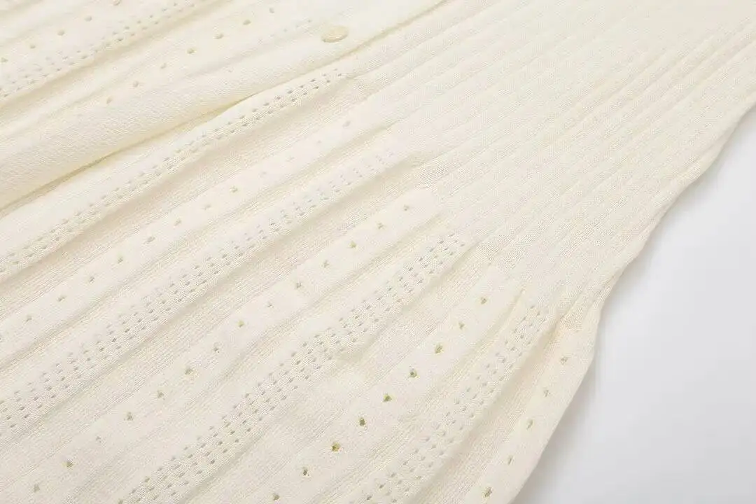 Elegant Knit Dress For Women White Slim O-neck Single Breasted Short Sleeve Long Dresses Female Spring Fashion Lady Robe T88X