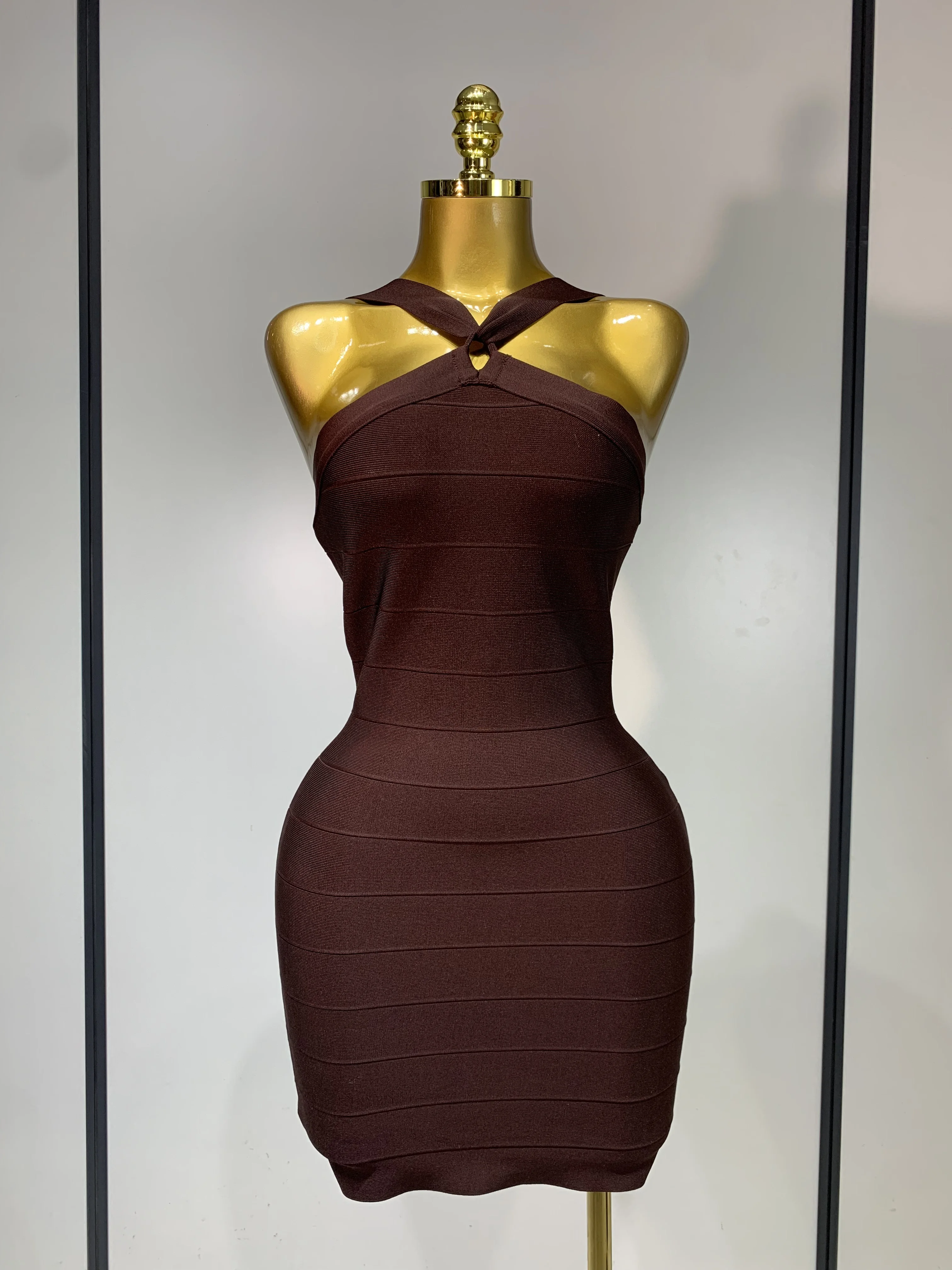 Women Sexy Backless Pink Bodycon Mini Bandage Dresses Elegant Evening Party Luxury Birthday Nightclub Cocktail Prom Gown
