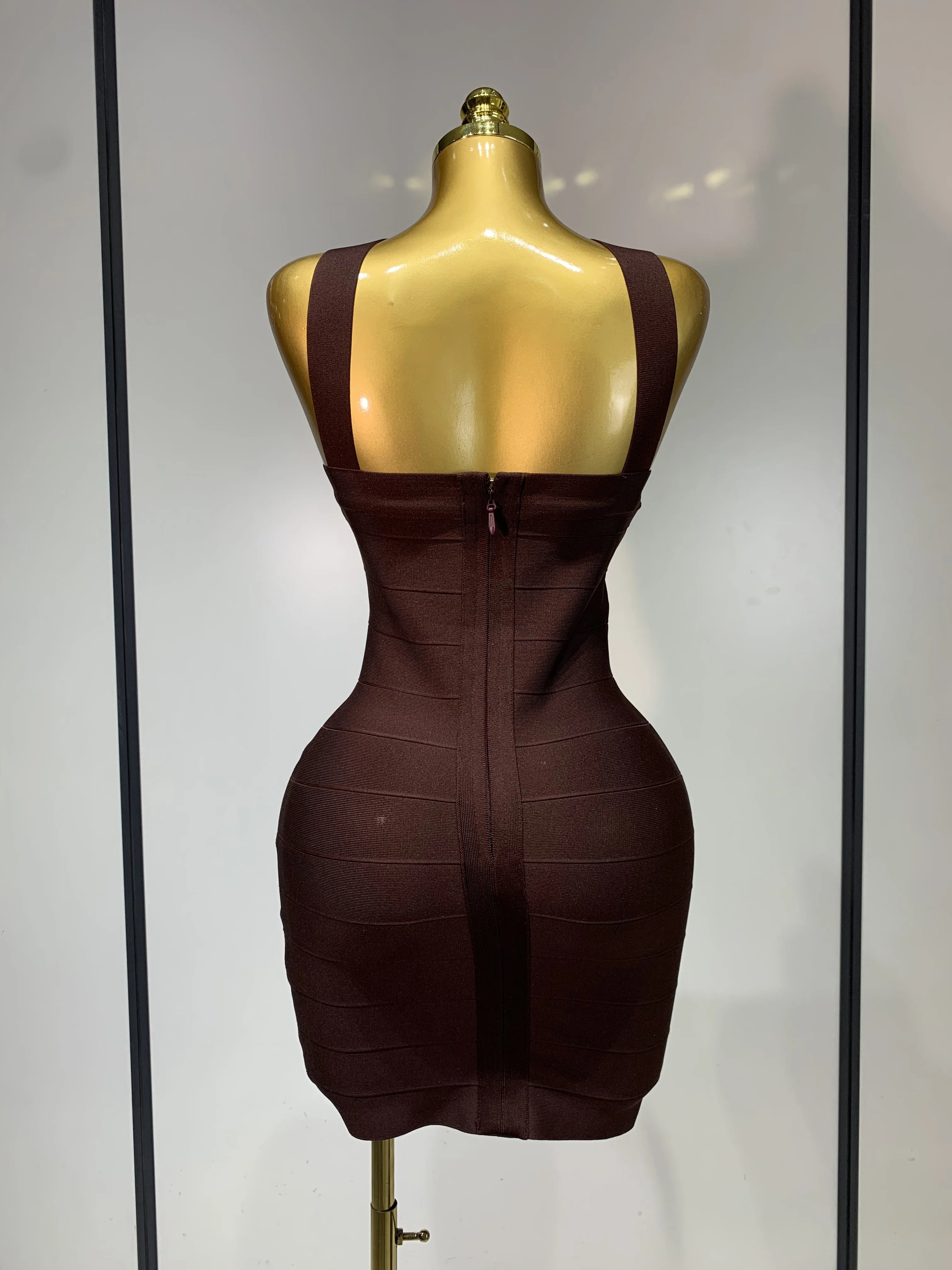 Women Sexy Backless Pink Bodycon Mini Bandage Dresses Elegant Evening Party Luxury Birthday Nightclub Cocktail Prom Gown