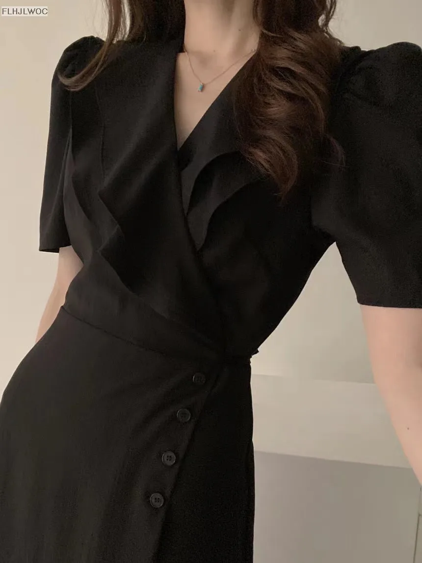 South Korea Chic Midi Dress Women Summer Japan Style Retro Vintage Design Ruffles Pink One-Piece Lace-Up Dress FLHJLWOC Vestidos