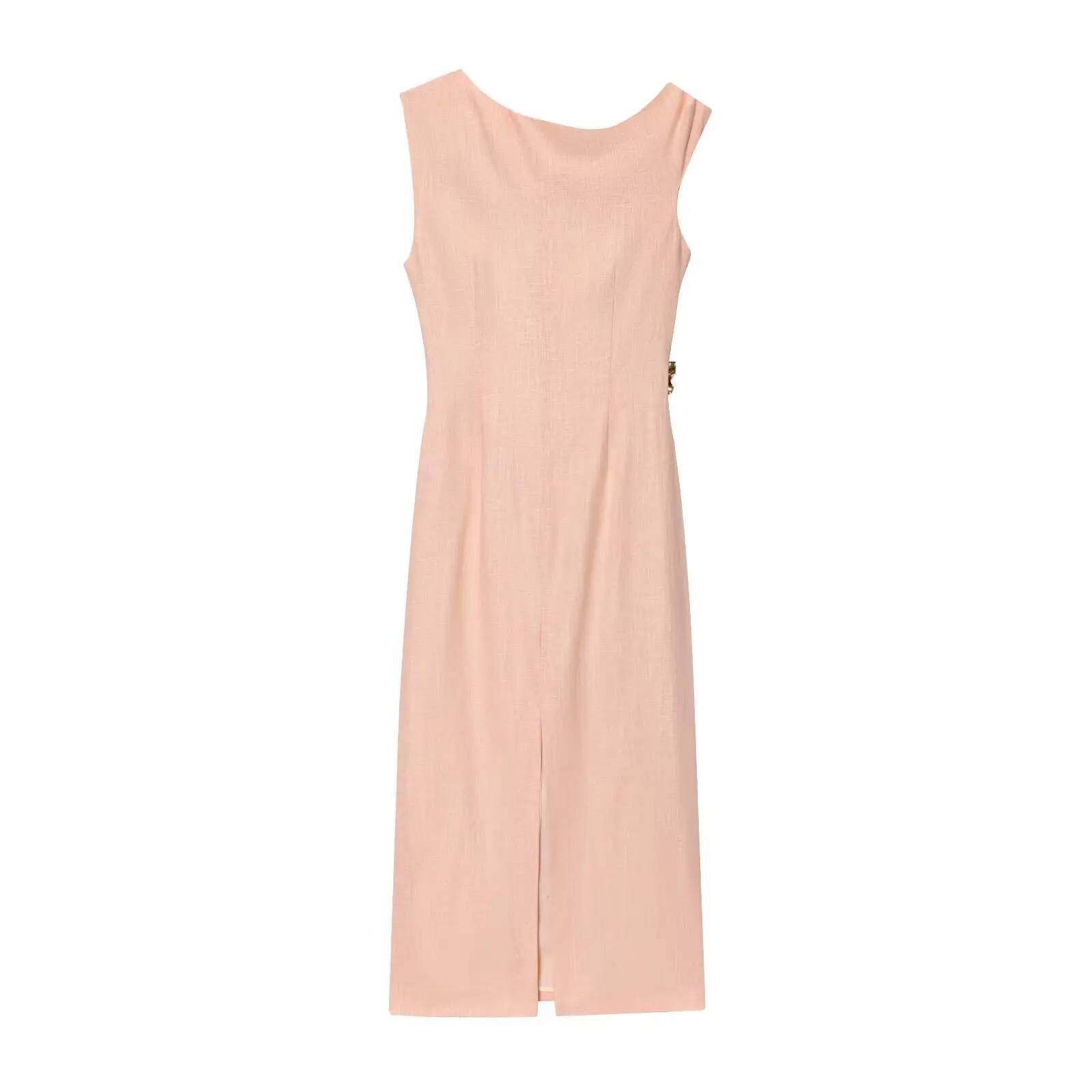 HH Woman's Summer Sexy Fashion Long Dress Solid Sleeveless Asymmetry Dresses Female Holiday Style Slit Slim Chic Dress