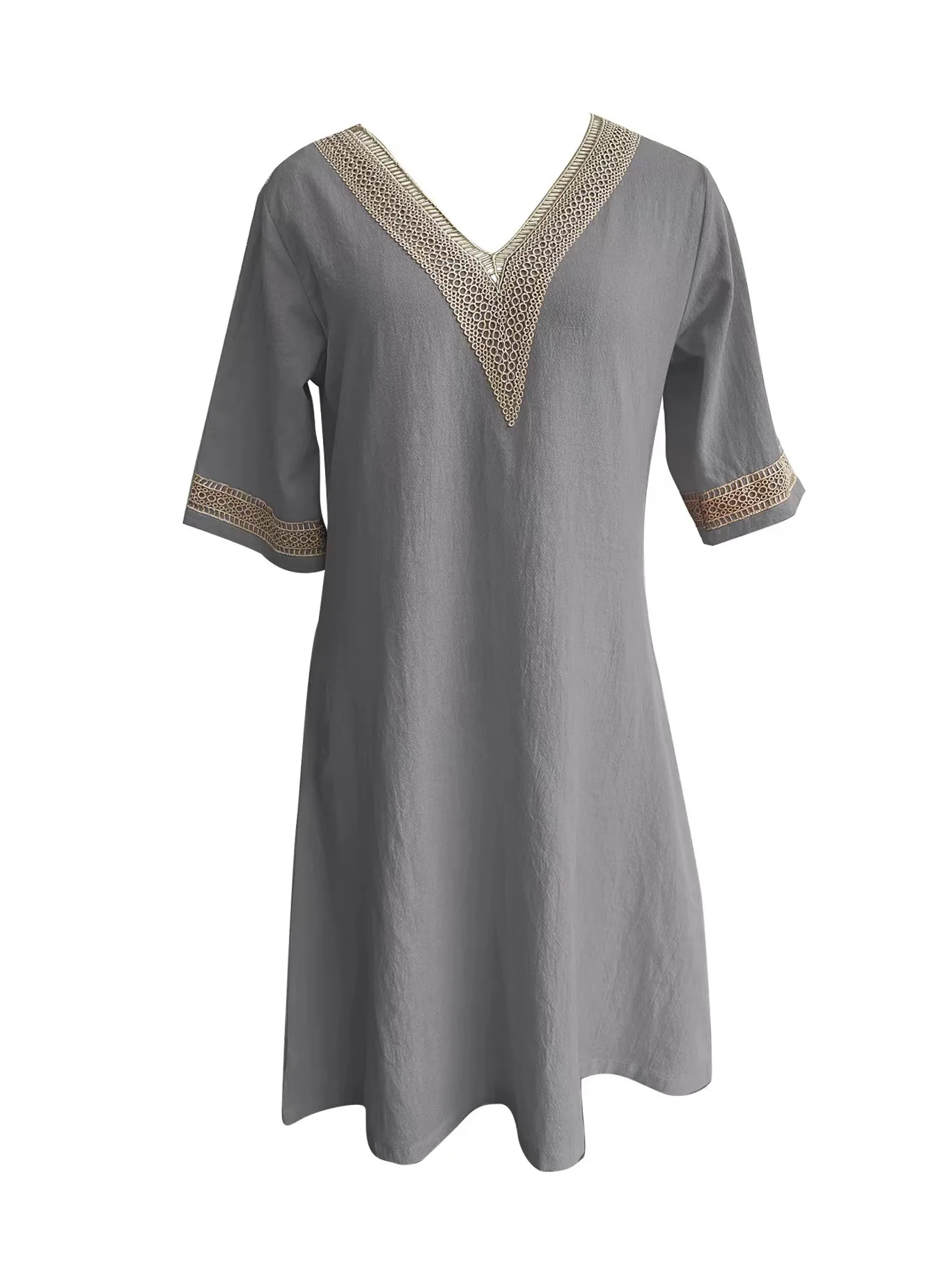 Casual Fashion Clothes Elegant Cotton Linen Dress for Women Summer Dress Women Clothing Vintage Streetwear Ethnic Style Y2k