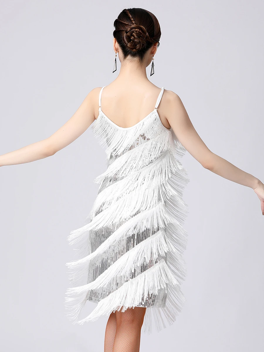 Women 1920s Vintage Great Gatsby Party Sequin Dress Sexy V-Neck Summer Cami Dress Gold Fringe Dress Vestidos Flapper Costumes