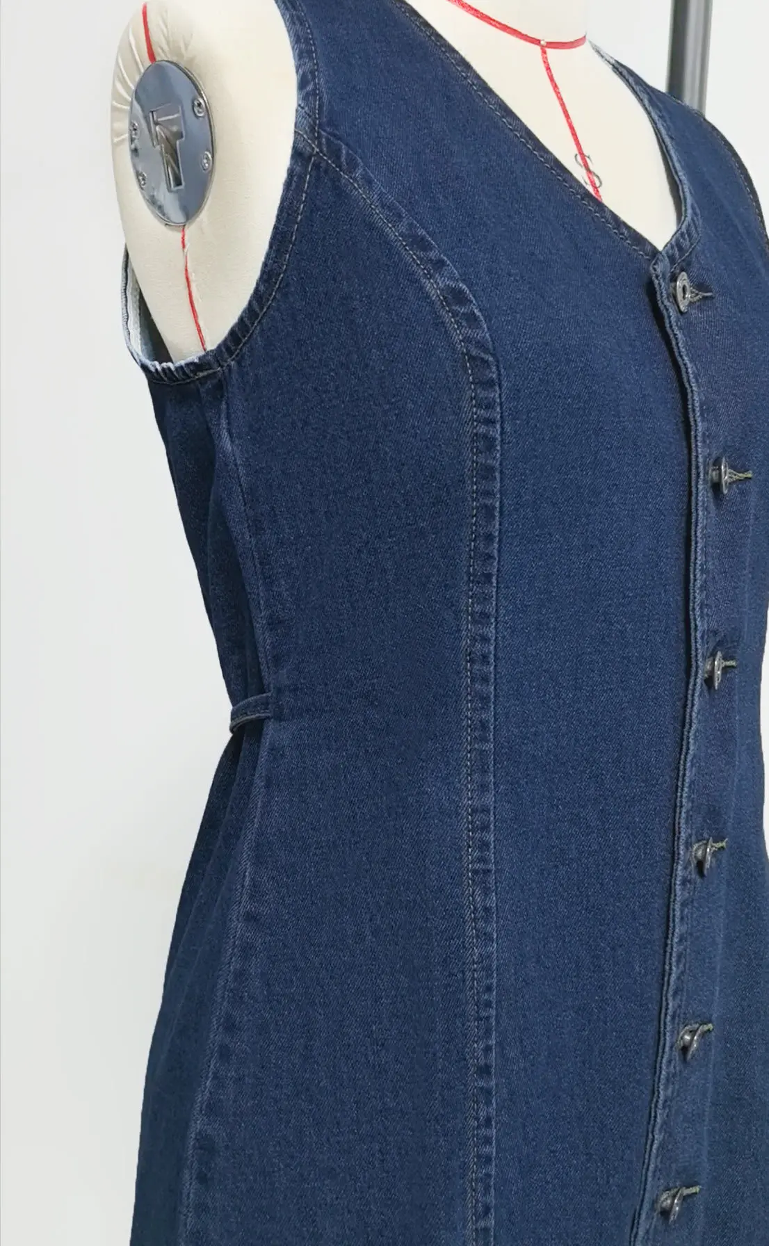 Denim Dress Women Mid Length Dresses Vest Vestidos Y2k Streetwear Elegant Splice Party Night Work V Neck Sleeveless Tight Waist