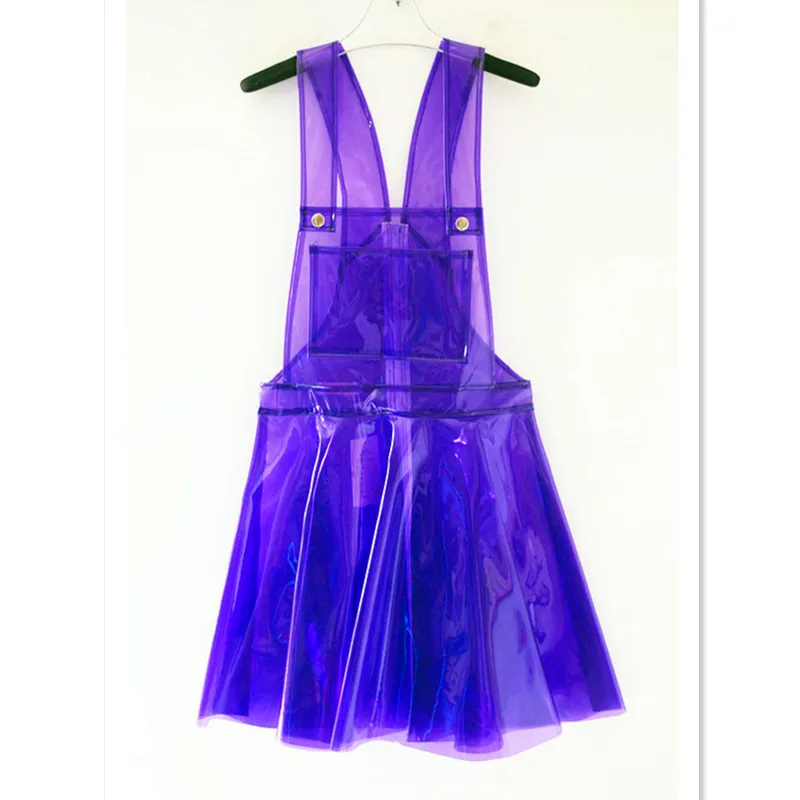 Women Plastic PVC Dress See Through A Line Transparent PVC Clear Dress Waterproof Dress Sexy Costume Gothic Sheer dress S-7XL