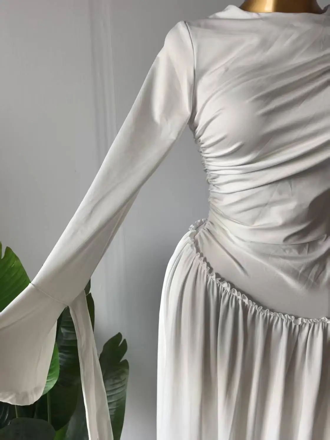 CM.YAYA Women Full Sleeve O-neck Elegant Long Dress Edible Tree Fungus Sweet Holiday Beach Evening Sexy Party Dresses Vestidos