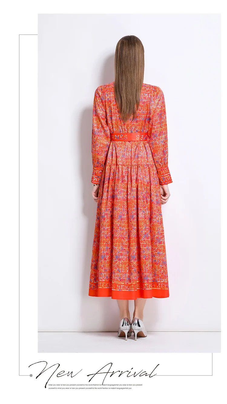 AIMEILI Women Autumn Elegant Dress Shirt Female High Quality Vintage Yellow Party Robe Femme Lantern Sleeve Designer Vestidos