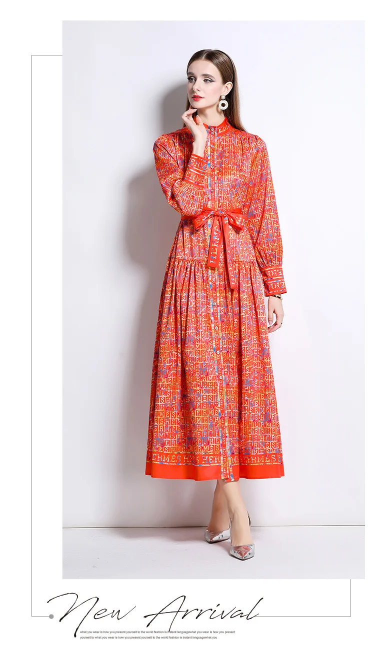 AIMEILI Women Autumn Elegant Dress Shirt Female High Quality Vintage Yellow Party Robe Femme Lantern Sleeve Designer Vestidos